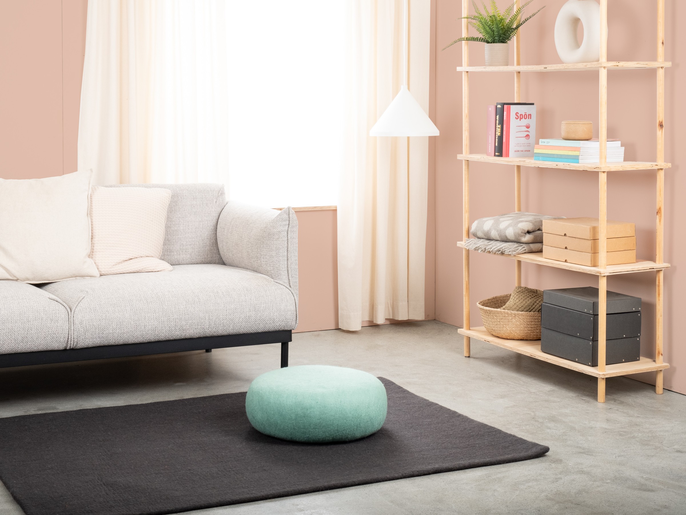 myfelt Fine Colour Pouf Türkis Ø 38 x 14 cm