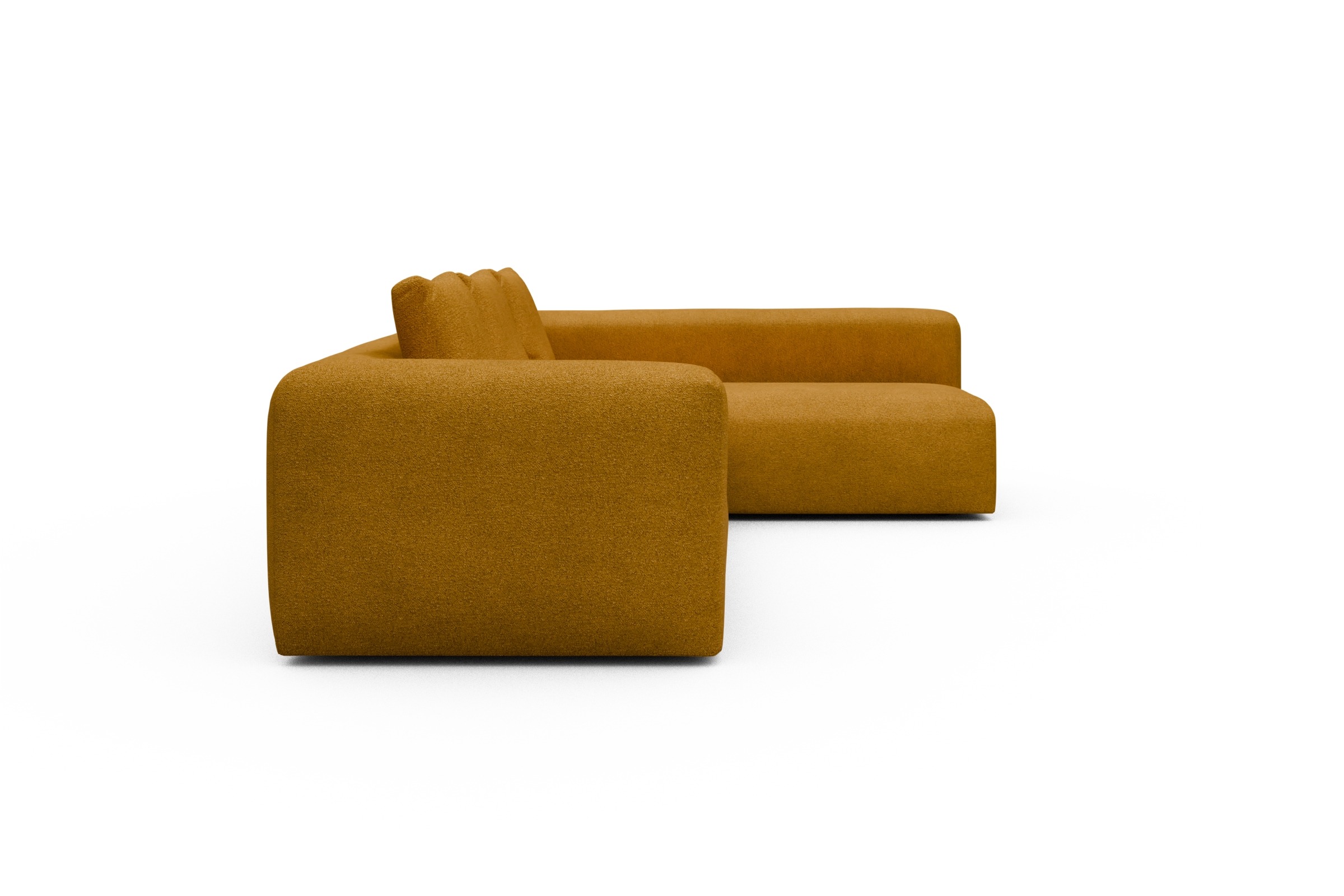 Ecksofa Fred 2x 2,5-Sitzer rechts offen Boucle-Ochre