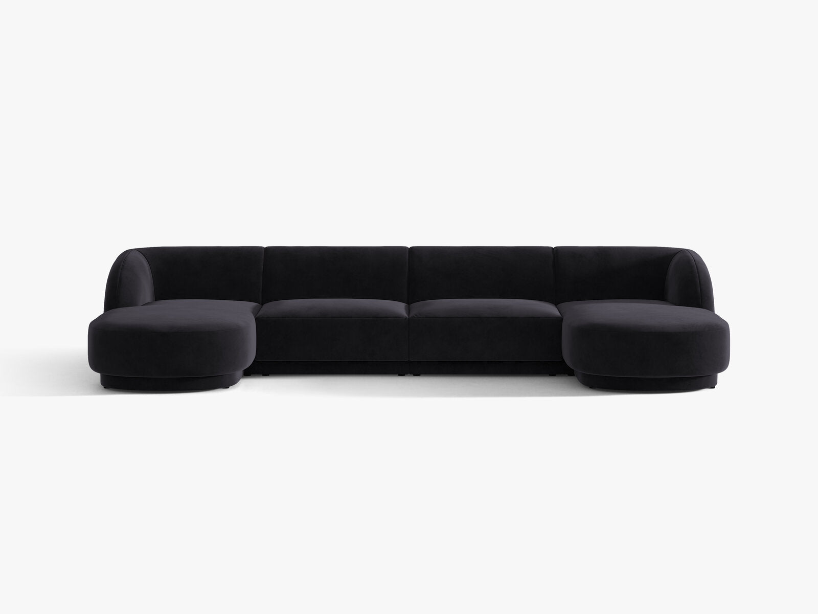Micadoni Panorama-Sofa Miley 5-Sitzer Samt Venus Schwarz