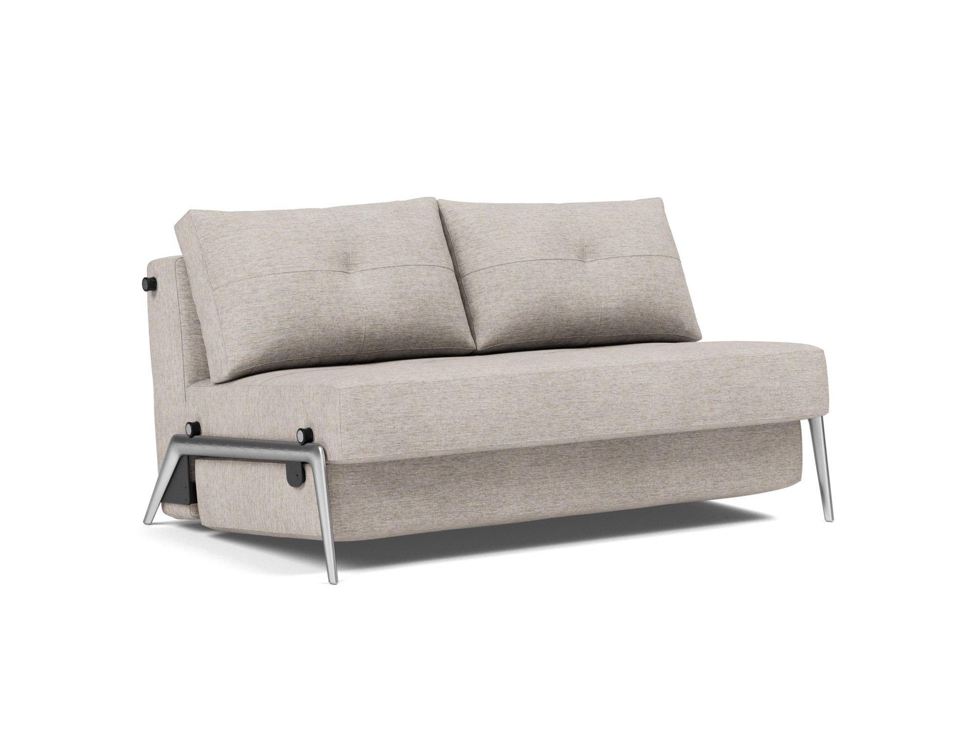 Schlafsofa Cubed 140 Chenille Yuveno 471-Sand Beine Aluminium