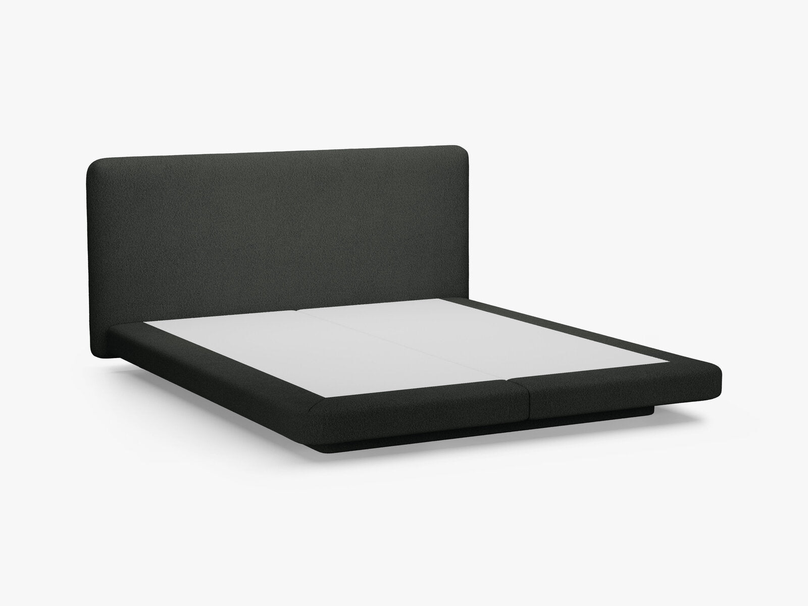 Micadoni Polsterbett mit Kopfteil Linea Boucle Baloo Schwarz 140x200