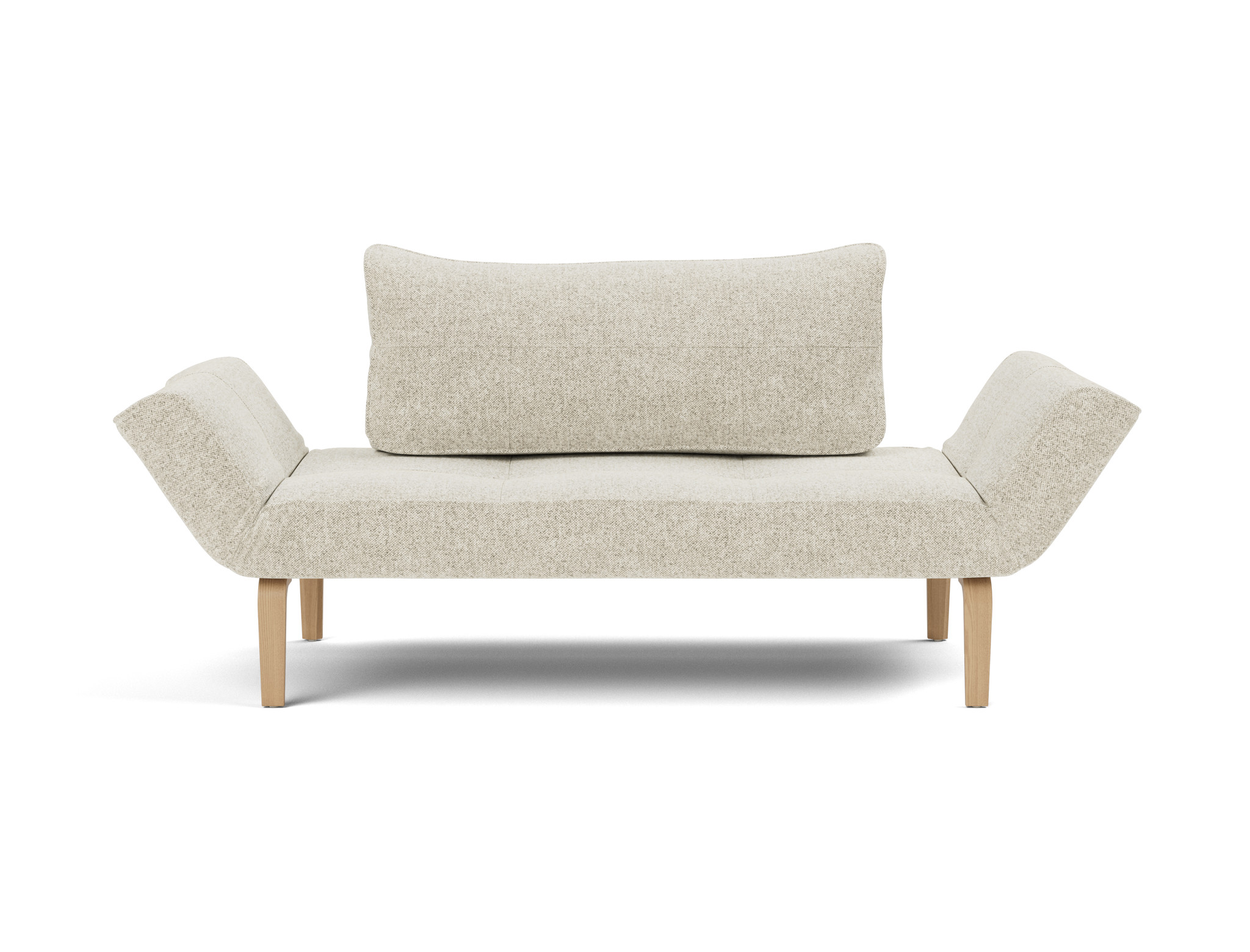 Tagesbett Zeal Strukturierter Stoff Taura 357-Off-White Beine Bow Eiche