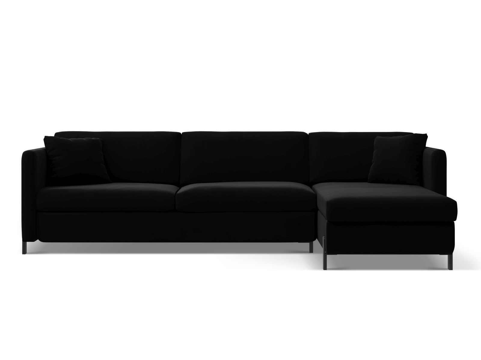 Micadoni Schlaf-Ecksofa Gloria 5-Sitzer Rechts Samt Schwarz 205x160