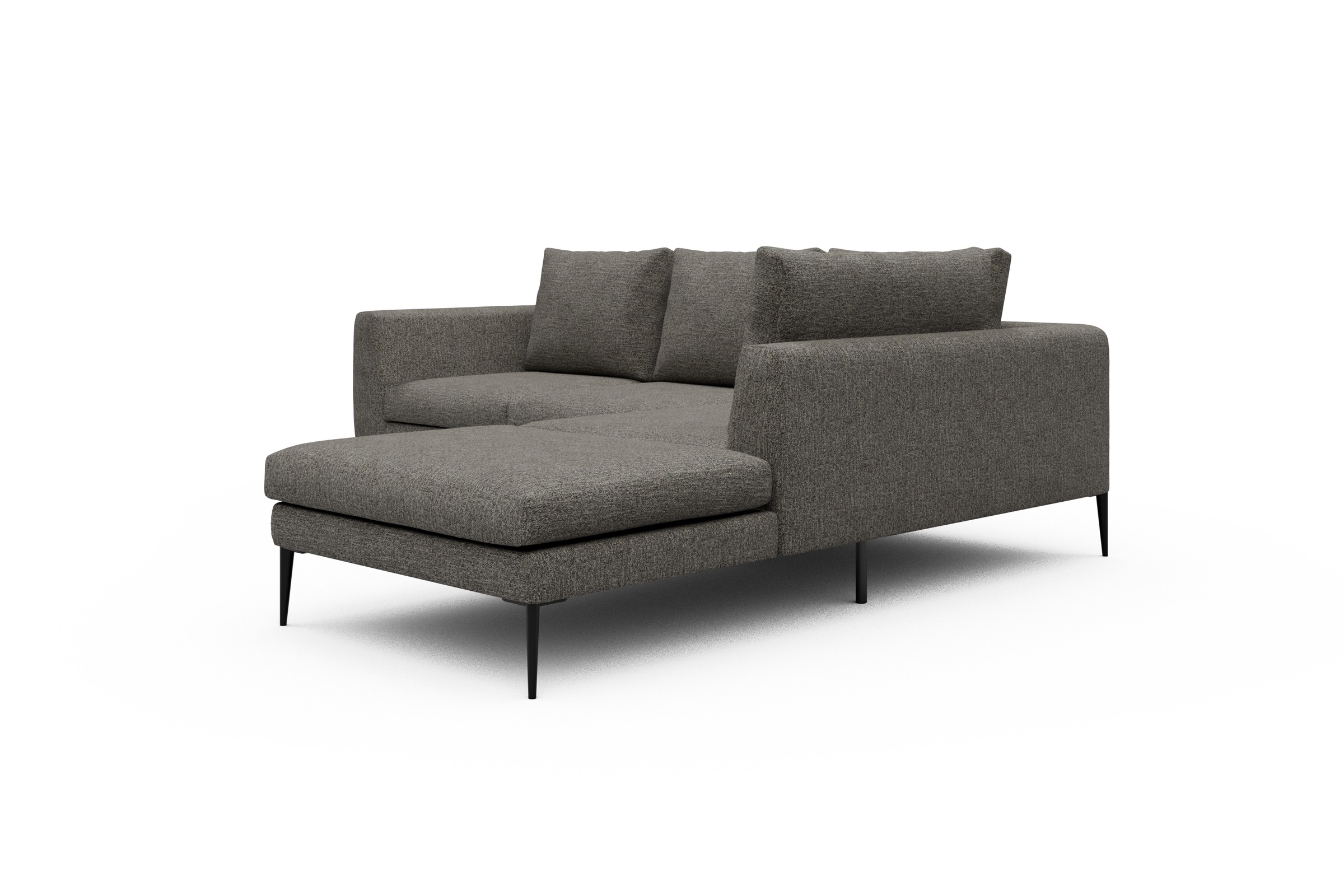 Ecksofa Paul Relax-Ecke rechts mit 2-Sitzer Carreno-Sepie-Brown