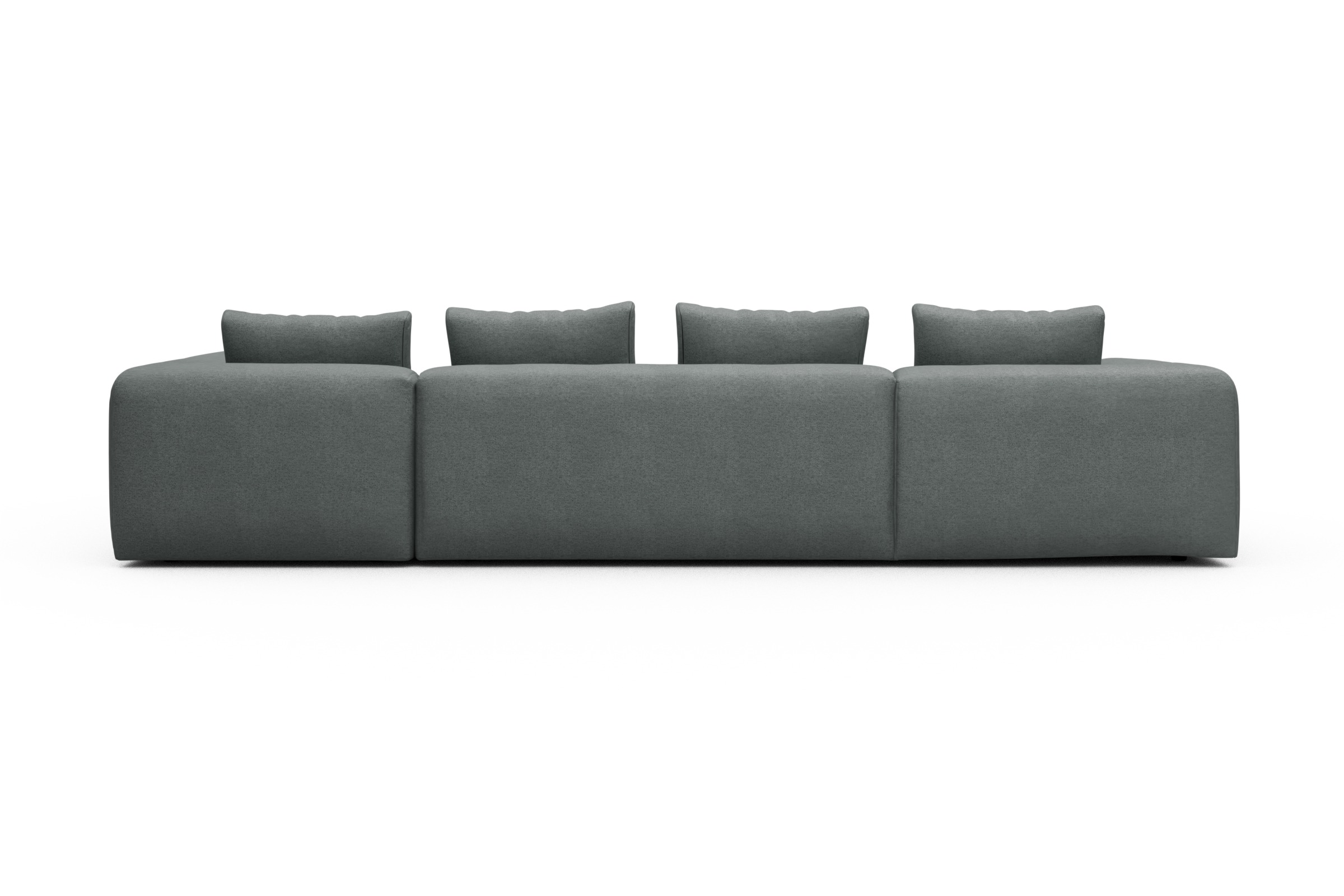 Wohnlandschaft Fred Chaiselongue links mit 2-Sitzer und lange Armlehne rechts Denari-Soft-Grey