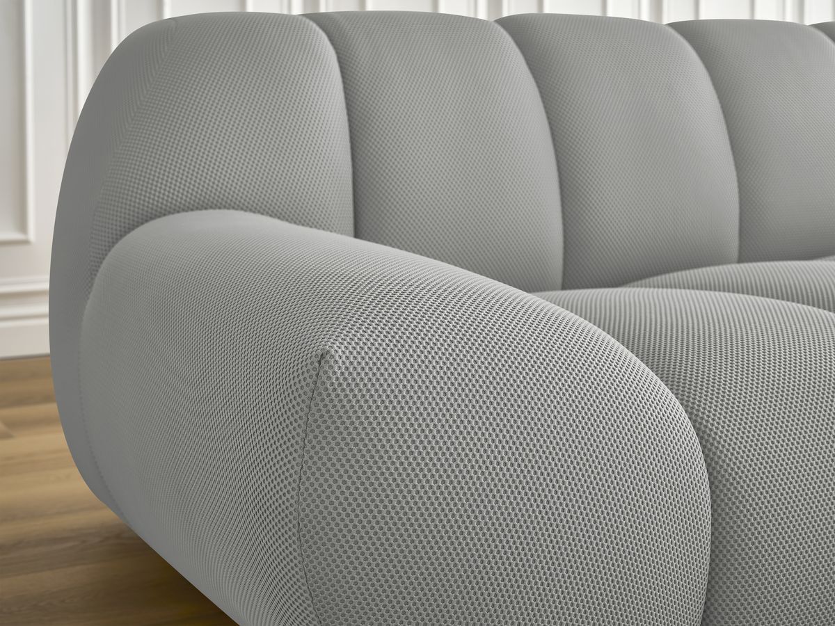 Bobochic Hayden Sofa 2-Sitzer Mesh-Stoff Hellgrau