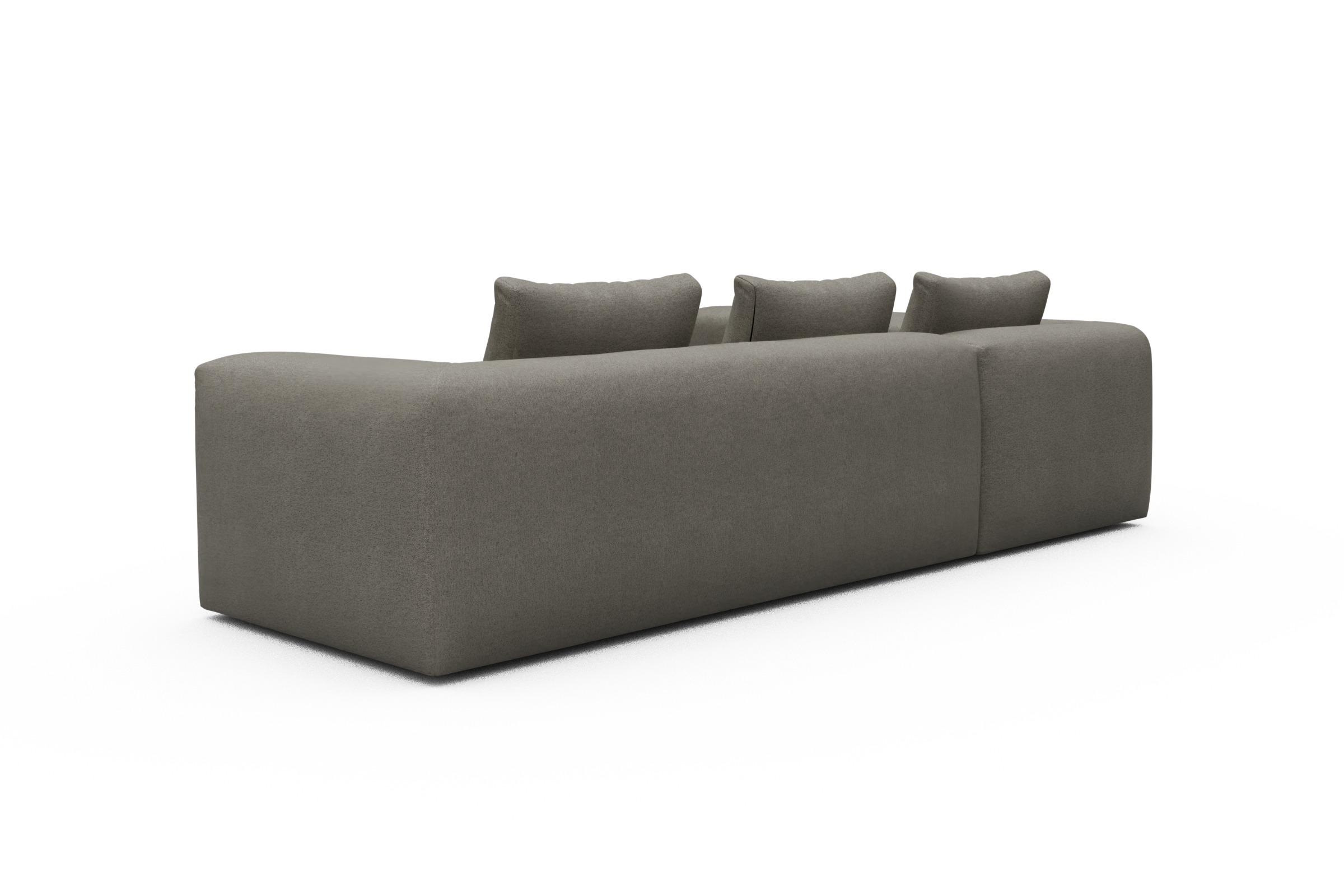 Ecksofa Fred 2x 2,5-Sitzer links offen Denari-Warm-Grey