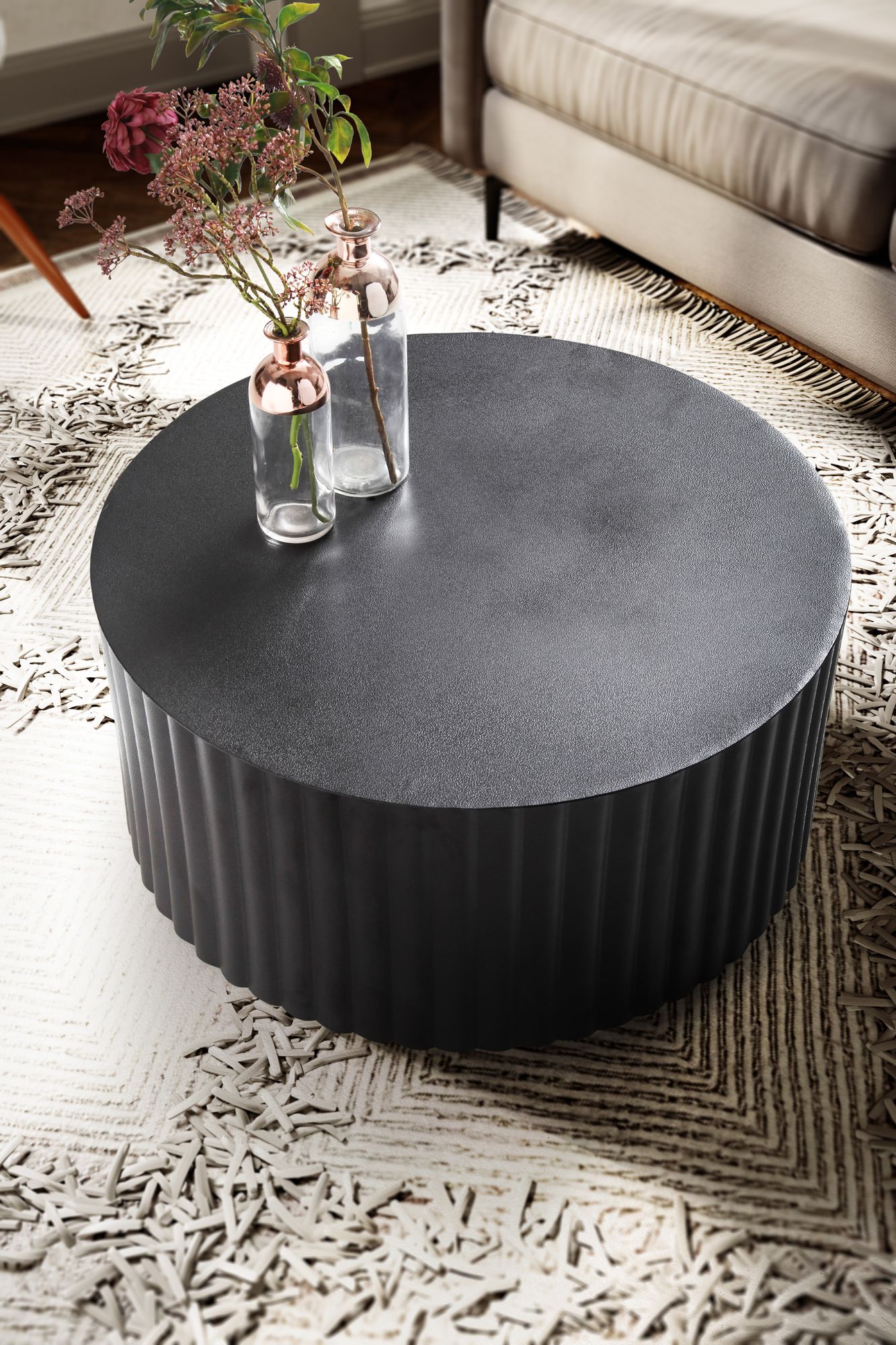 Couchtisch Bjoneroa Metall Schwarz Ø 67 cm