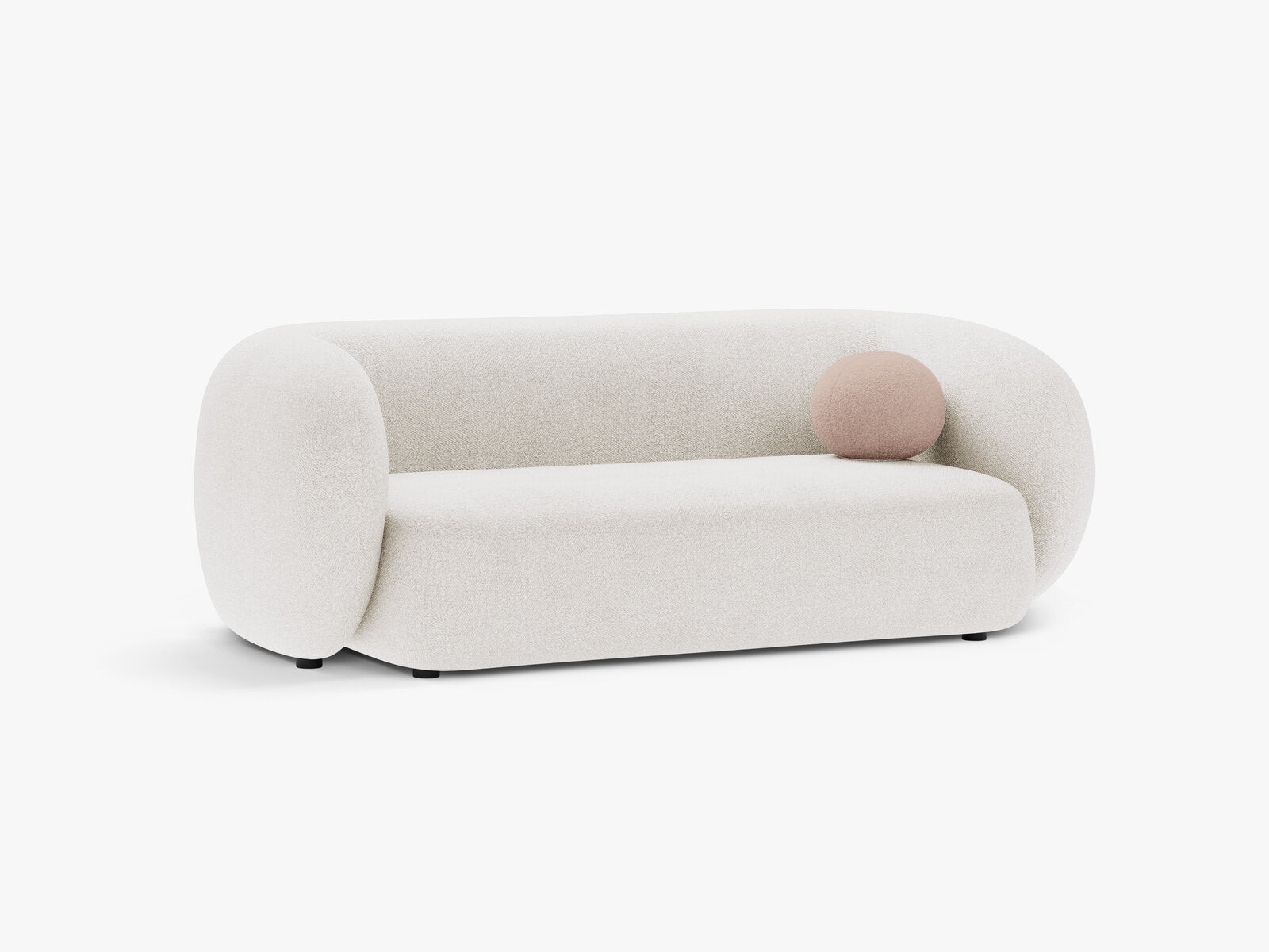 Micadoni Sofa Kate 2-Sitzer Boucle Weiß