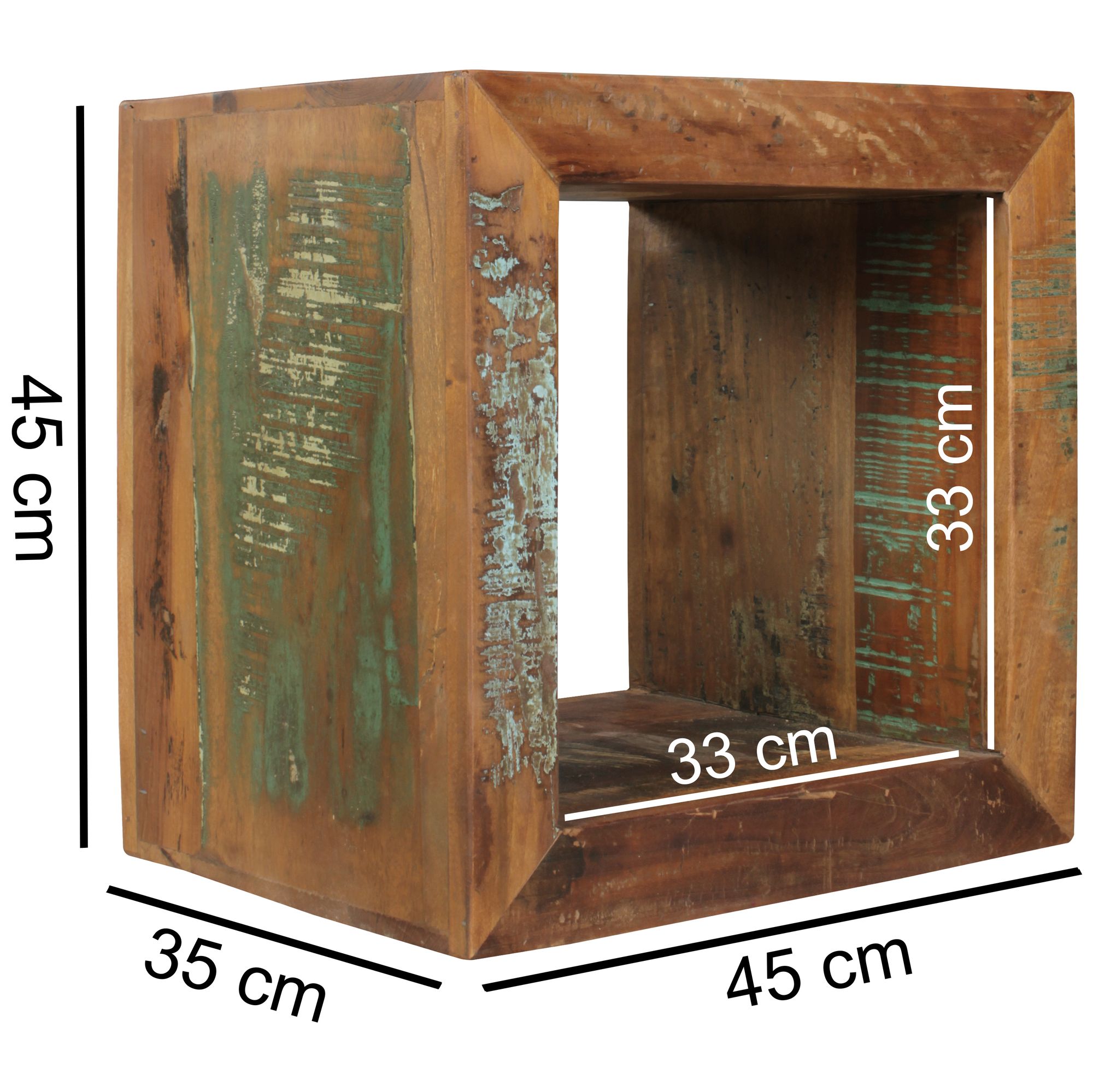 Beistelltisch Hjarno Mango Massivholz Braun 45 × 35 × 45 cm
