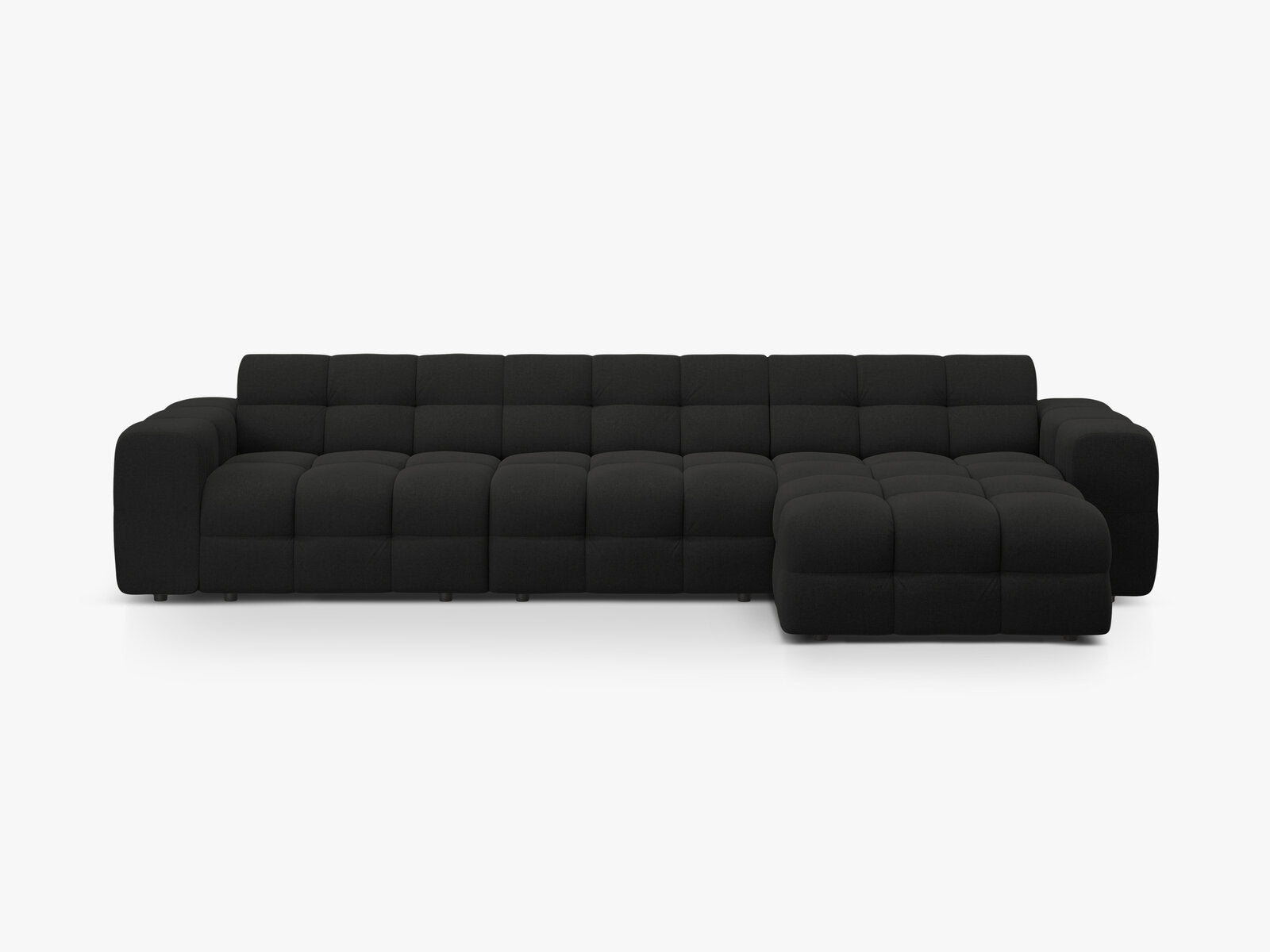 Micadoni Ecksofa Kendal 5-Sitzer Rechts Strukturierter Stoff Schwarz