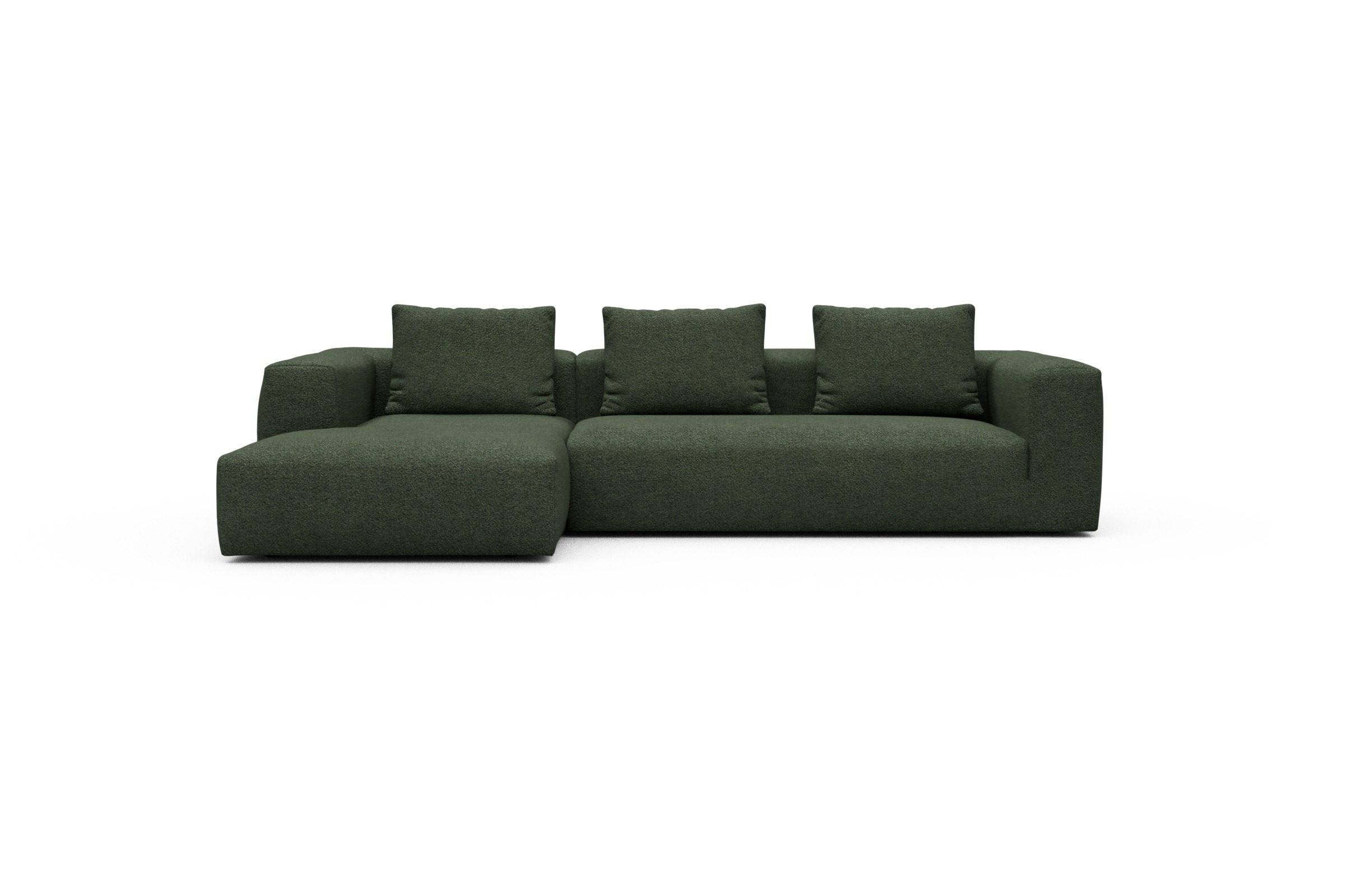 Skandi Home Ecksofa Fred Chaiselongue links mit 2,5-Sitzer Vanora-Deep-Green moebelfaktor