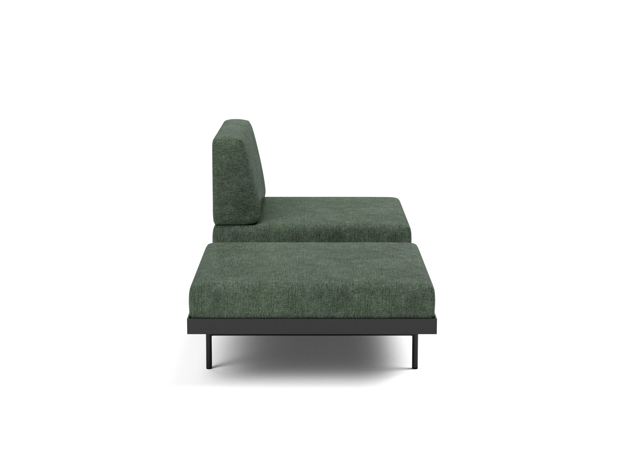 Tagesbett Puri Flachgewebe Avella 281-Pine-Green Beine mit Eichentisch