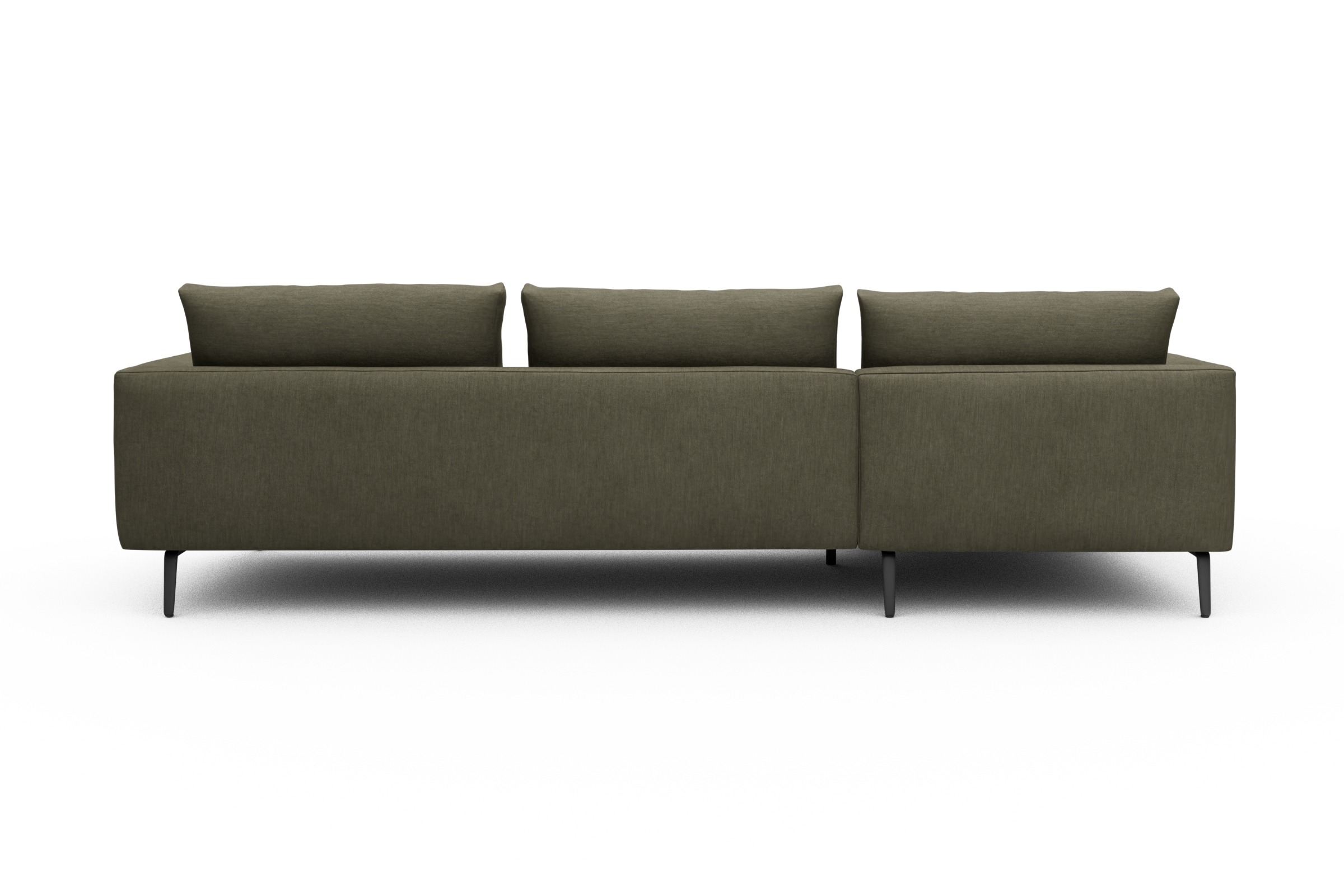 Ecksofa Karl Chaiselongue links mit 2,5-Sitzer Vivus-Dusty-Olive