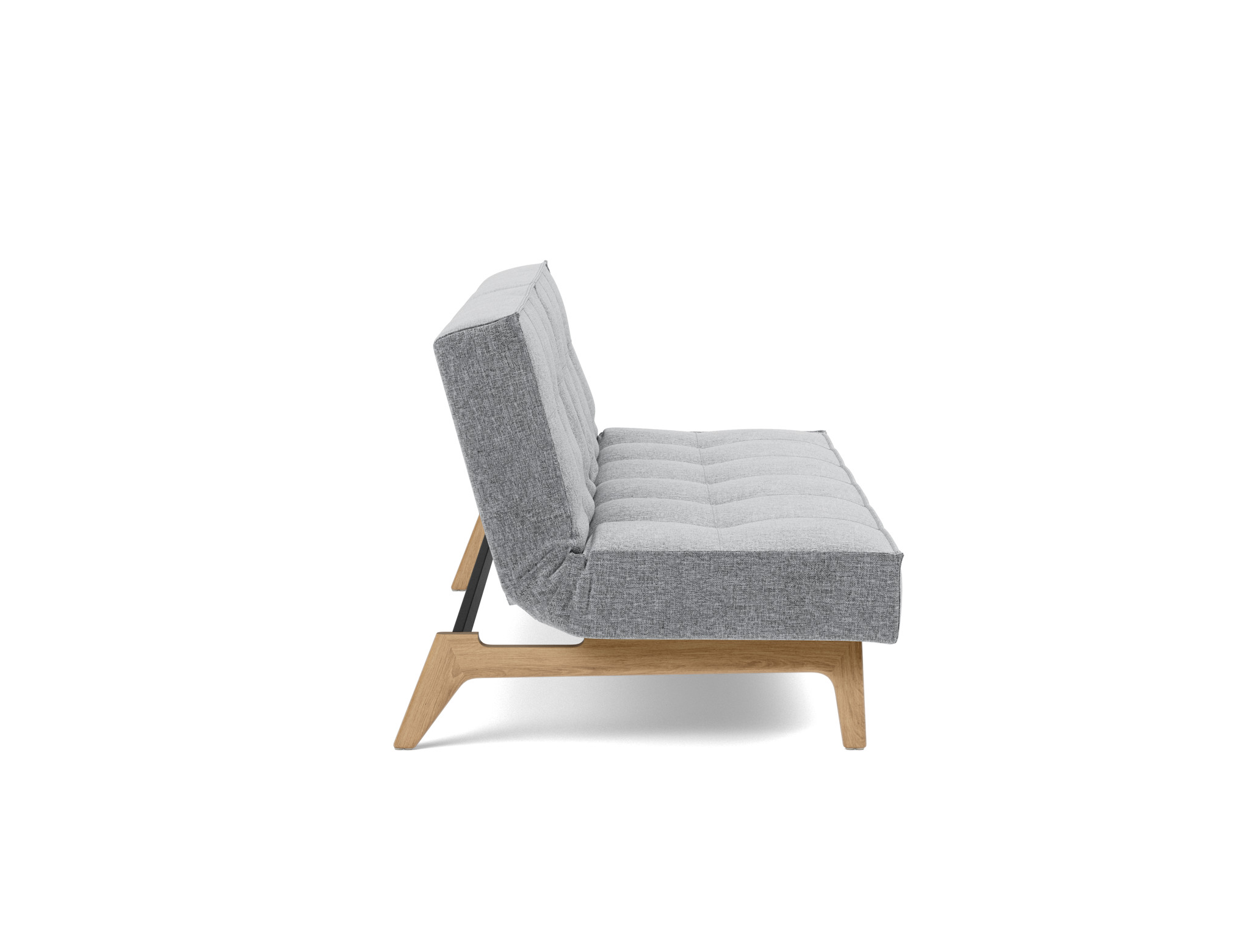 Schlafsofa Splitback Strukturierter Stoff Twist 565-Granite Beine Eiche