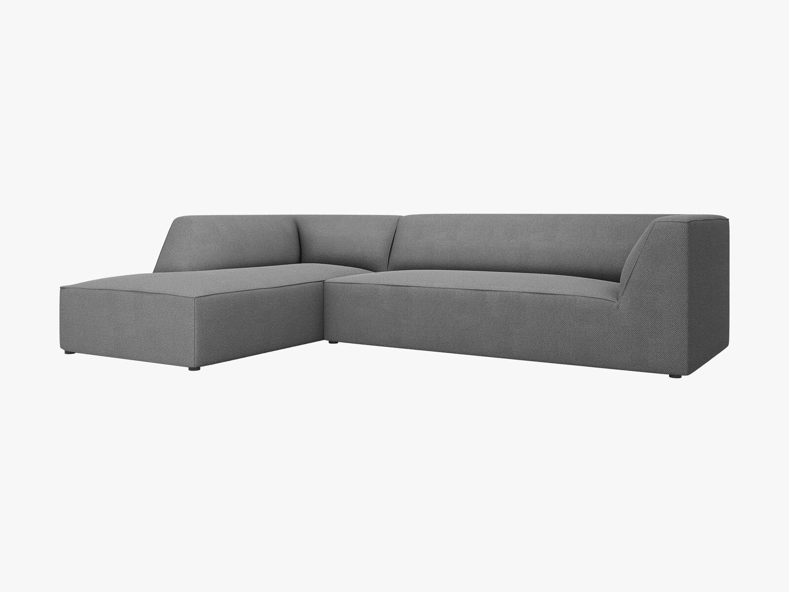 Micadoni 4-Sitzer Modular Sofa Ruby Links Strukturierter Stoff Ottawa Grau
