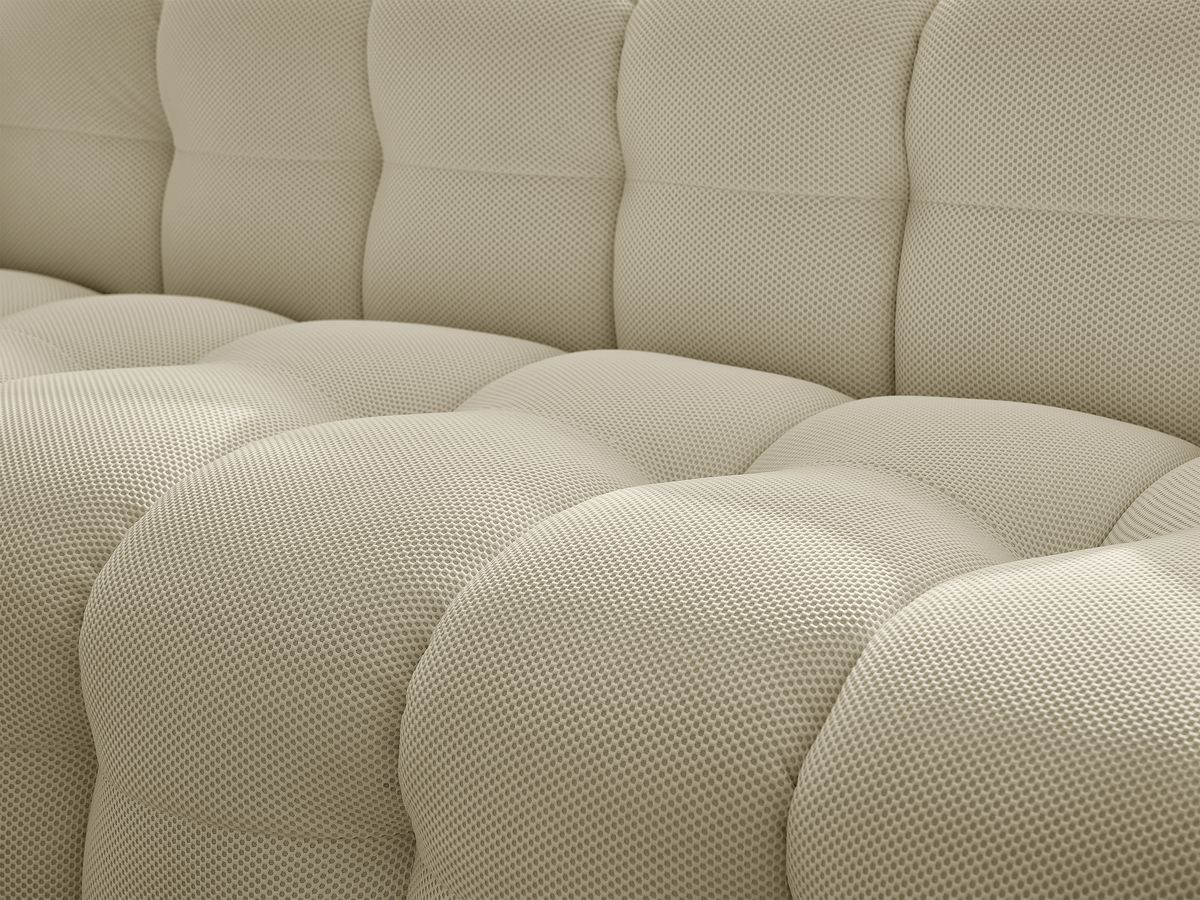 Bobochic Cloud Sofa 4-Sitzer mit Pouf Mesh-Stoff Beige