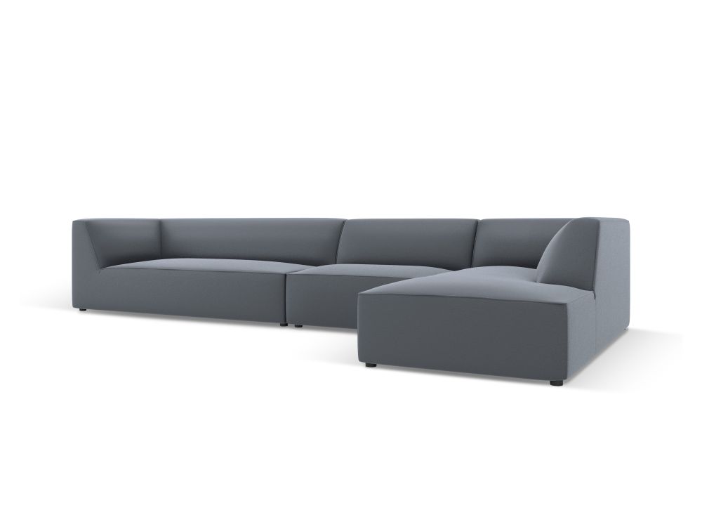 Cosmopolitan Design Ecksofa Siena 5-Sitzer Kunstleder Pacifico Dunkelblau Rechts