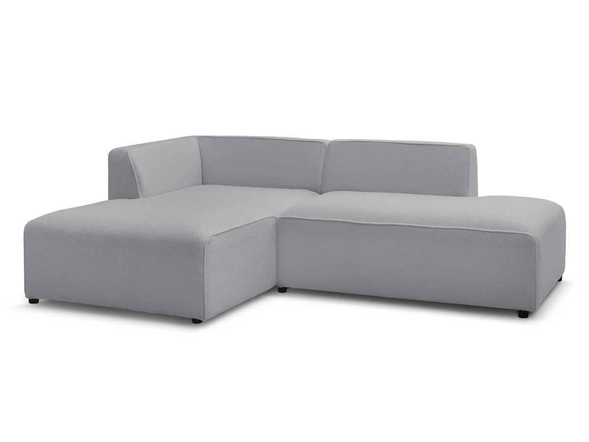Bobochic Megeve Ecksofa Bouclé-Stoff Hellgrau Ecke links