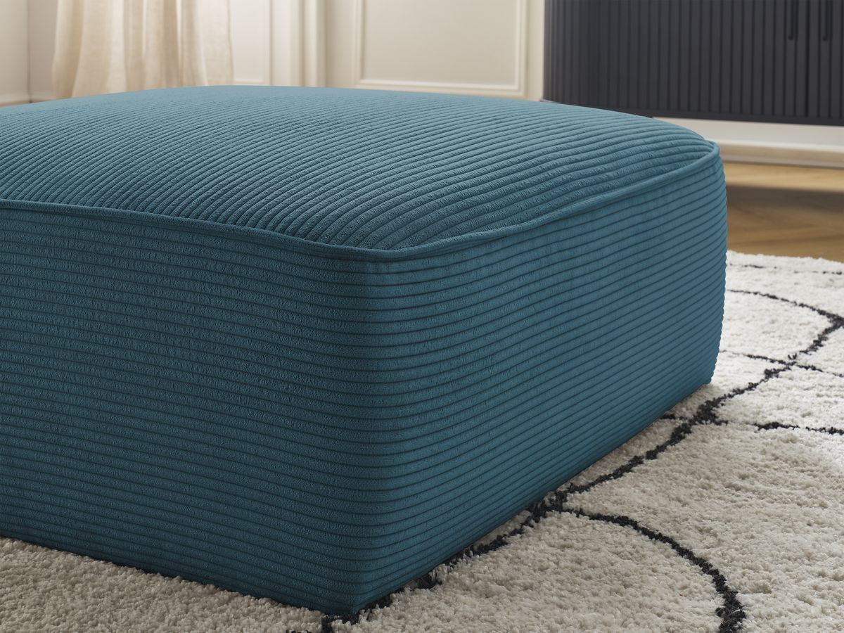 Bobochic Leopold Pouf Cordsamt Hellblau