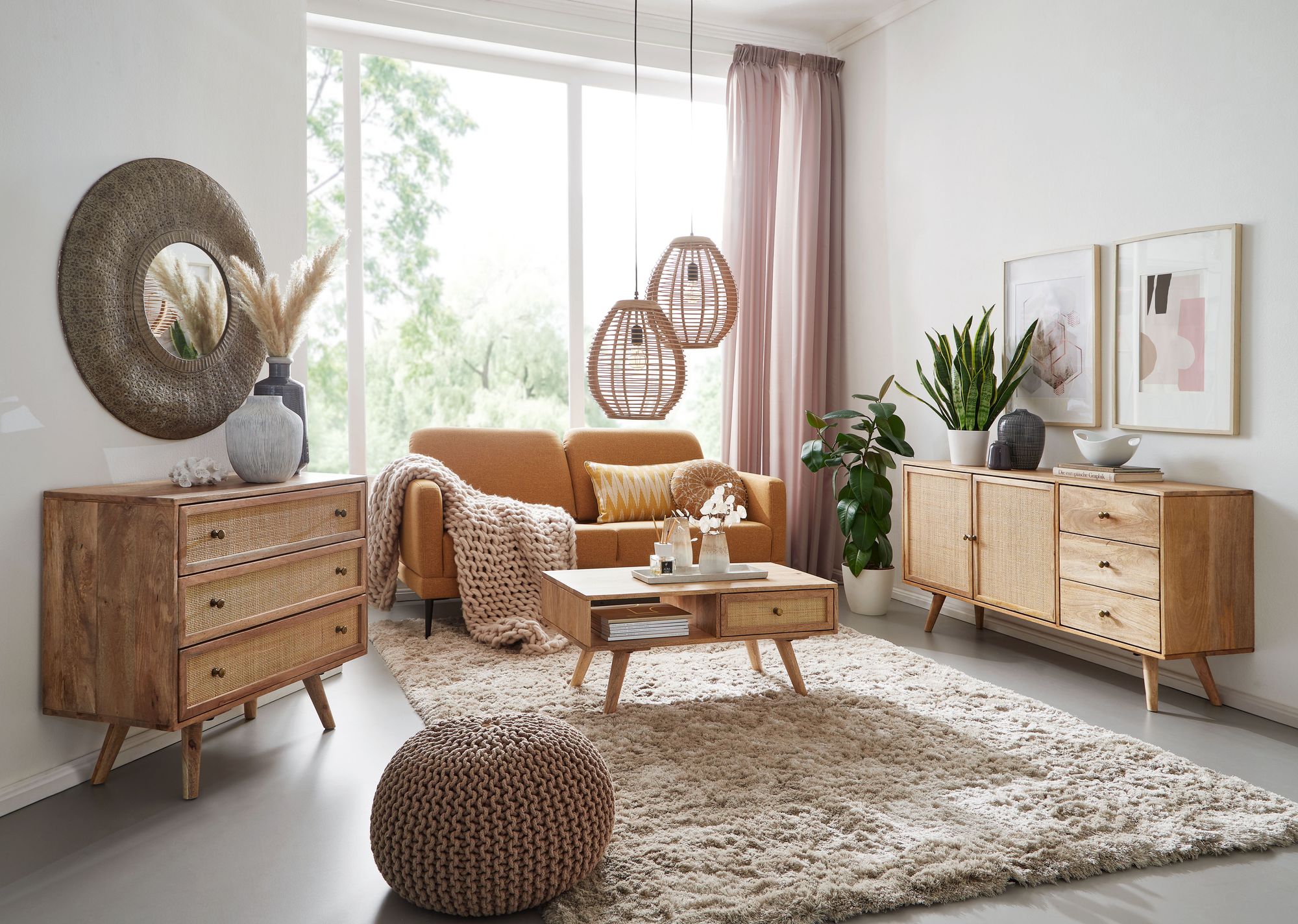 Couchtisch Elduvik Mango Massivholz Braun 90 × 45 × 40 cm