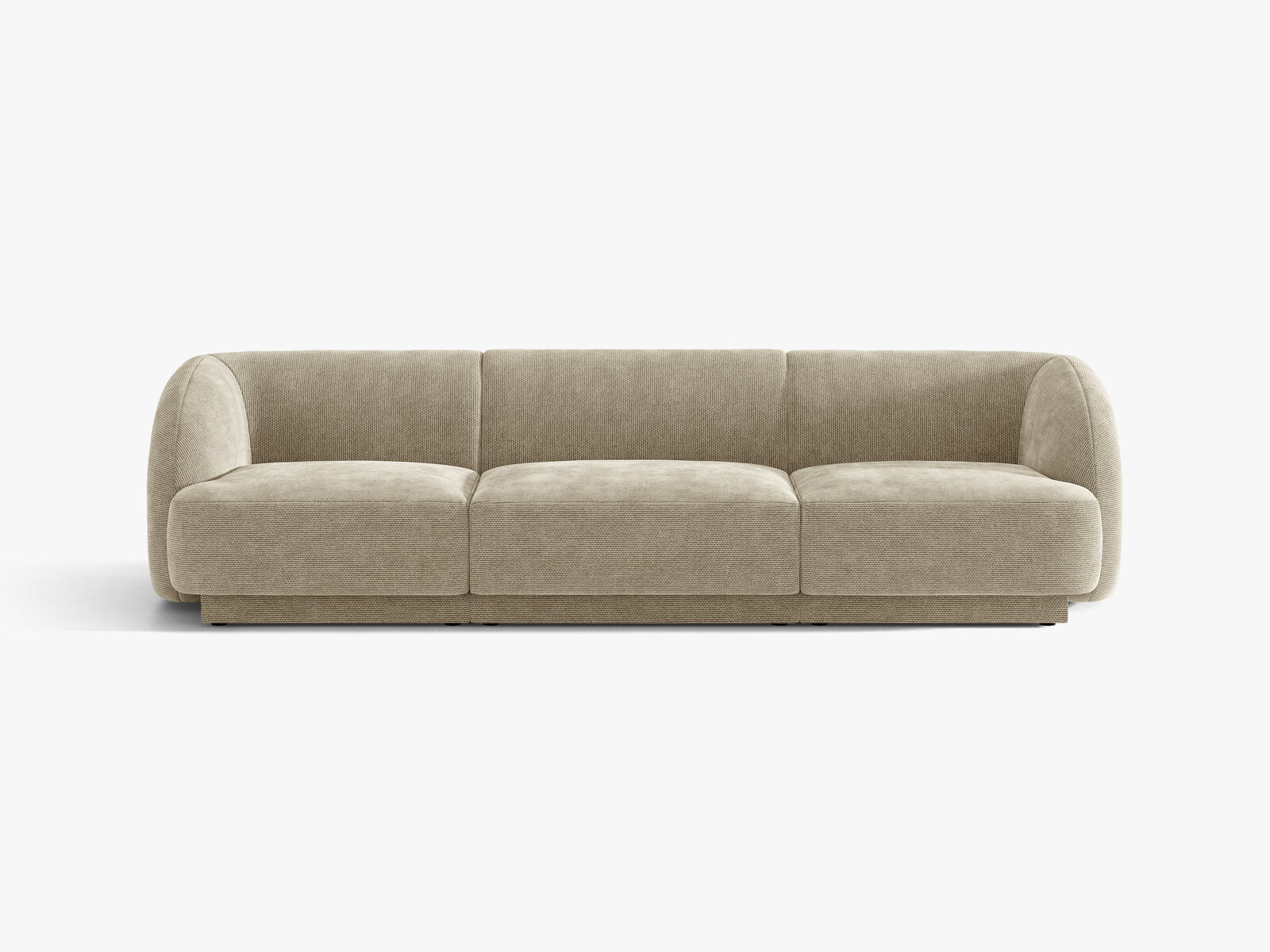 Micadoni Sofa Miley 3-Sitzer Chenille Eden Dunkelbeige