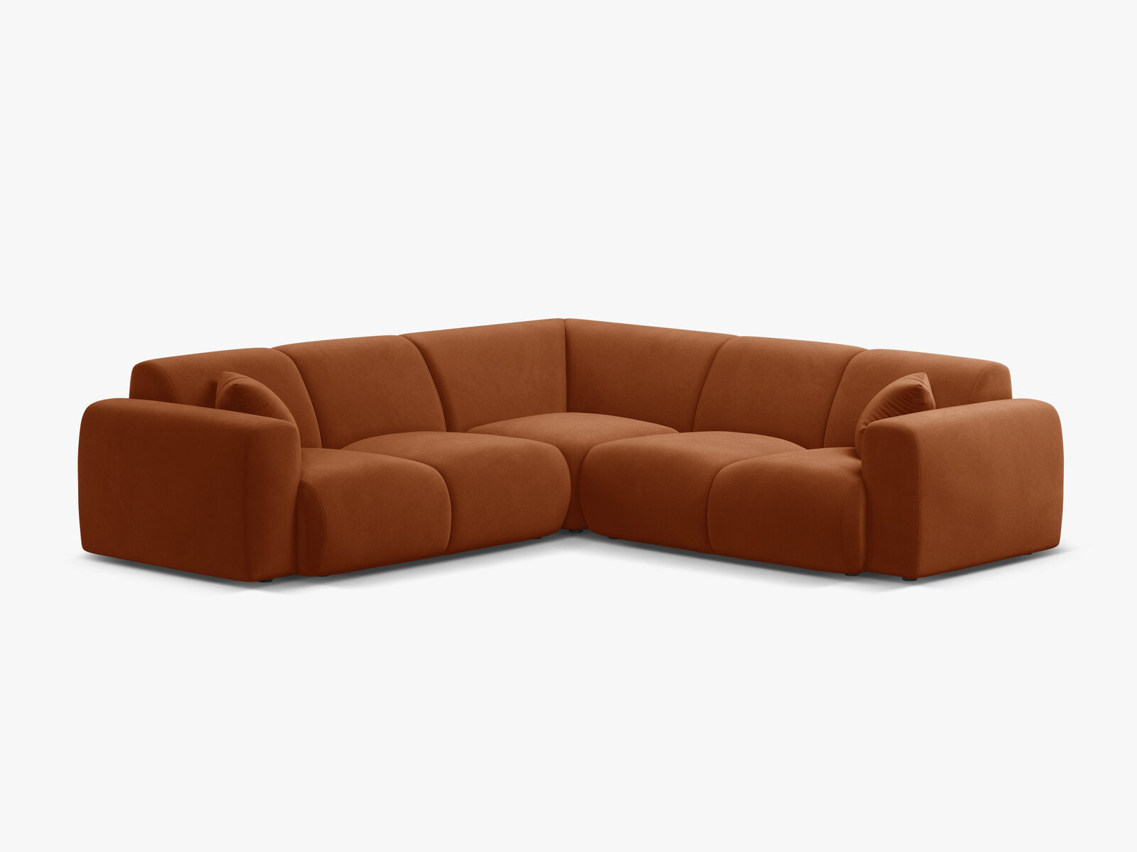 Micadoni Ecksofa Molino 5-Sitzer Samt Casino Terrakotta