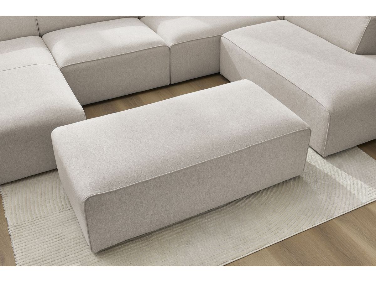 Bobochic Megeve Wohnlandschaft mit Pouf Melange-Stoff Beige Ecke links