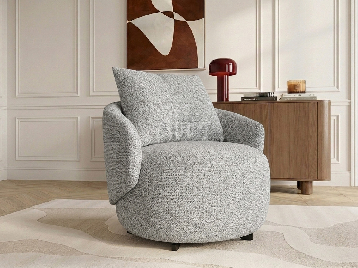 Bobochic Lexie Sessel Melange-Stoff Grau