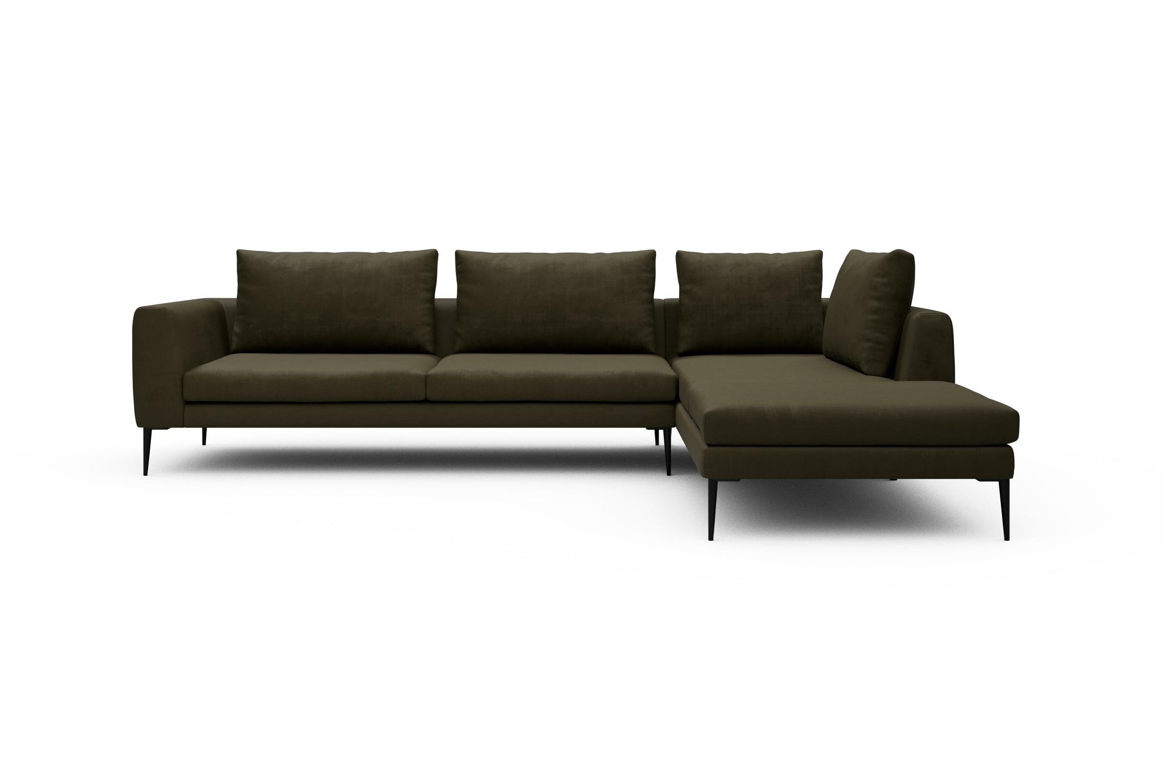 Skandi Home Ecksofa Paul Relax-Ecke links mit 3-Sitzer Cordufine-Pine-Green moebelfaktor
