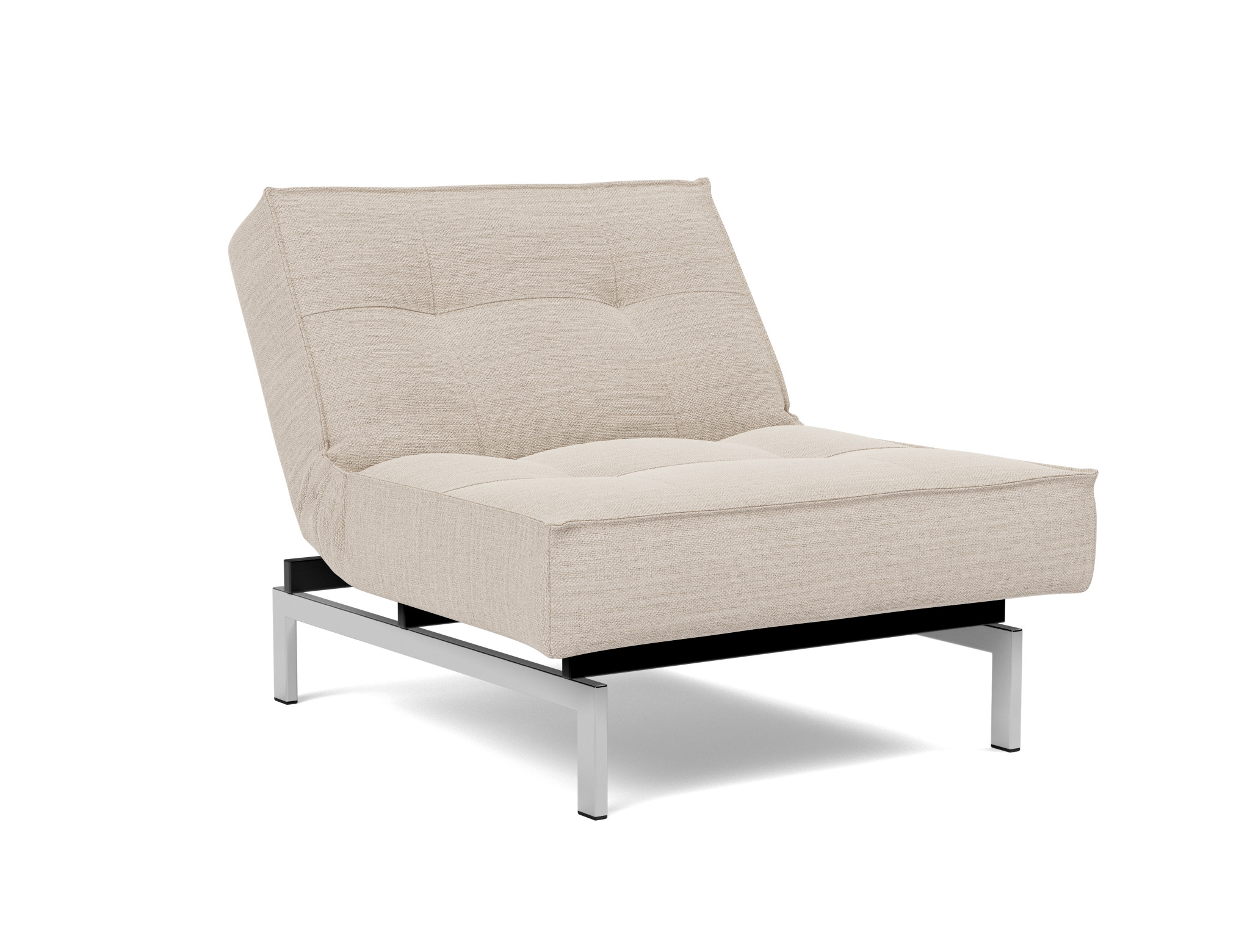 Sessel Splitback Webstoff Blida 612-Sand-Grey Beine Chrom