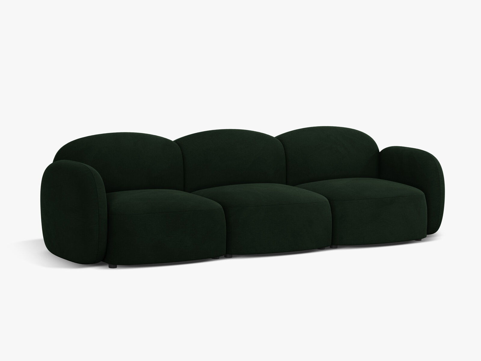 Micadoni Sofa Blair 3-Sitzer Samt Casino Flaschengrün