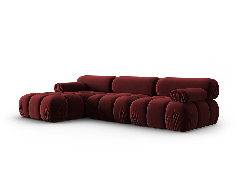 Cosmopolitan Design Modulares Ecksofa Cortina 4-Sitzer Samt Bluvel Rot Links