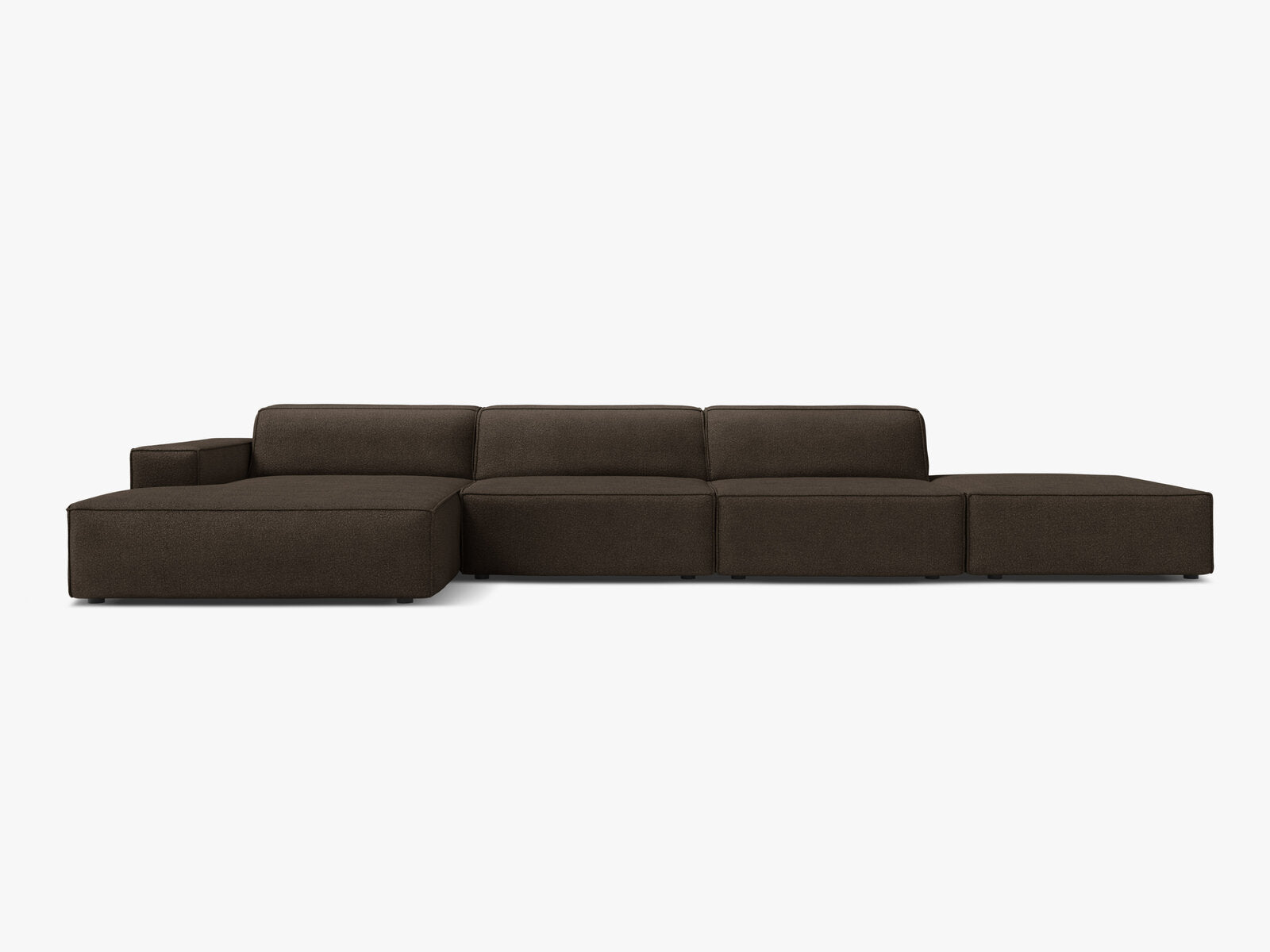 Micadoni Ecksofa Jodie 5-Sitzer Links Boucle Baloo Braun