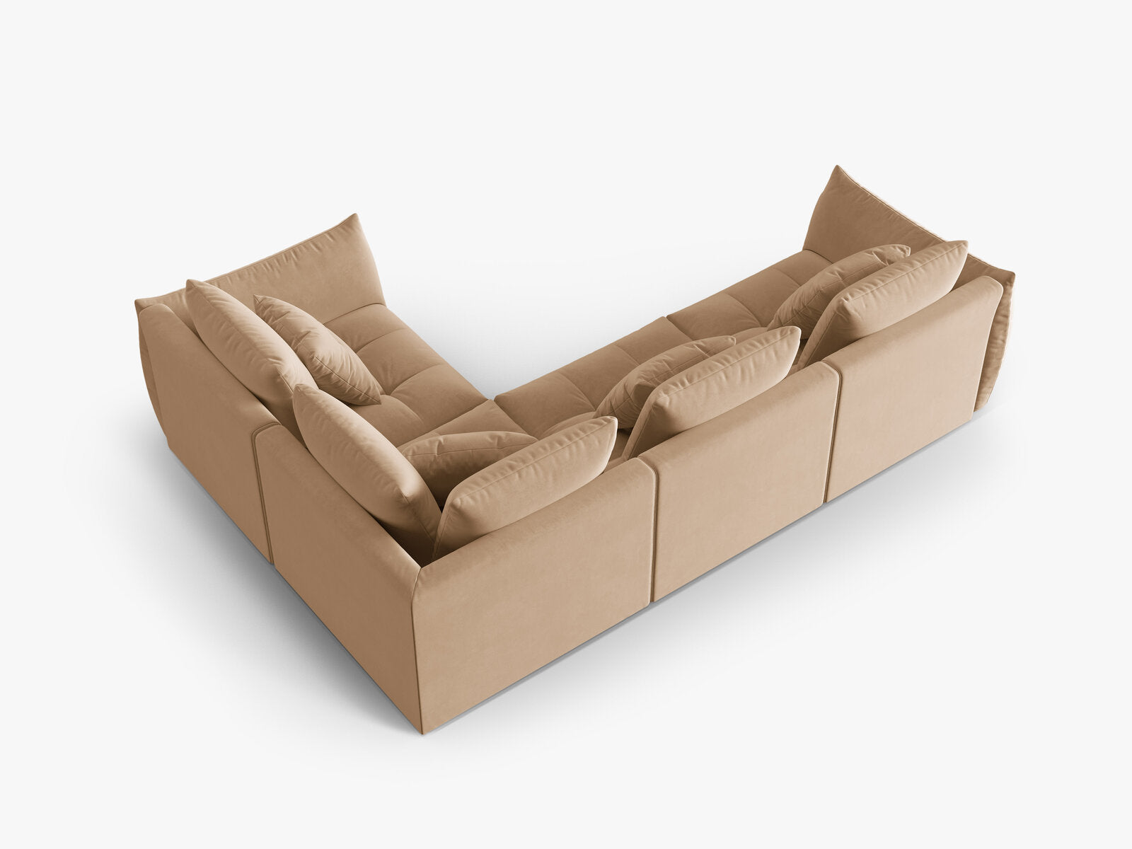 Micadoni Ecksofa Bloom 4-Sitzer Rechts Samt Sand