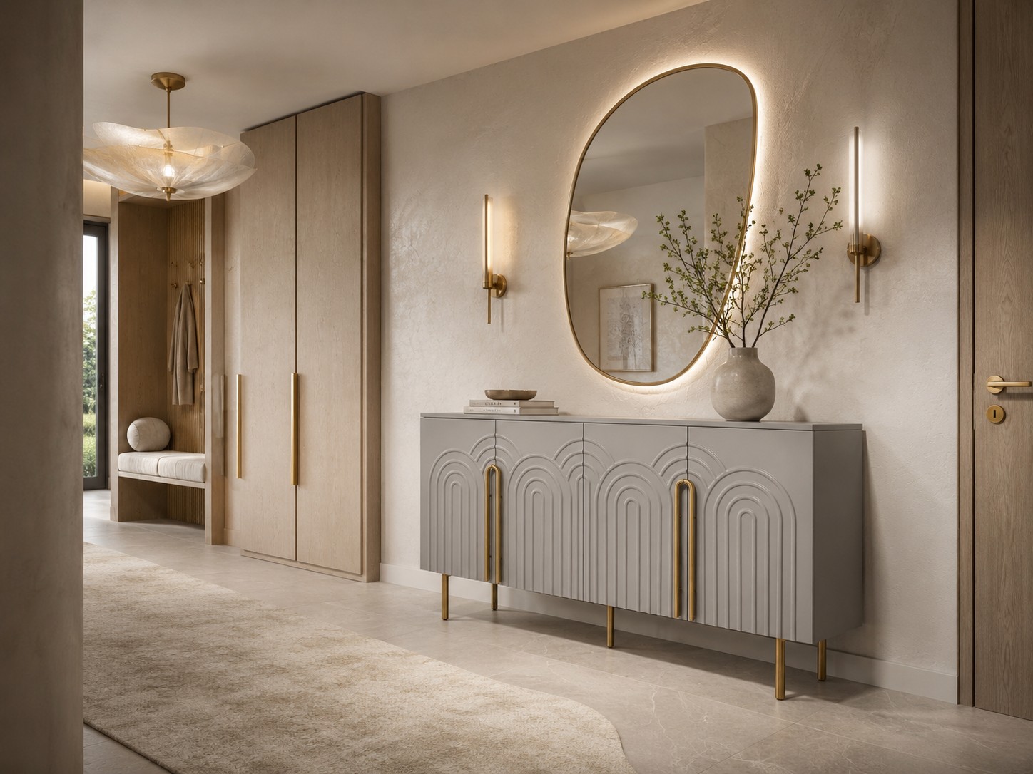 Livin Hill Sideboard Stilig, Beine Hellgrau/Goldfarben