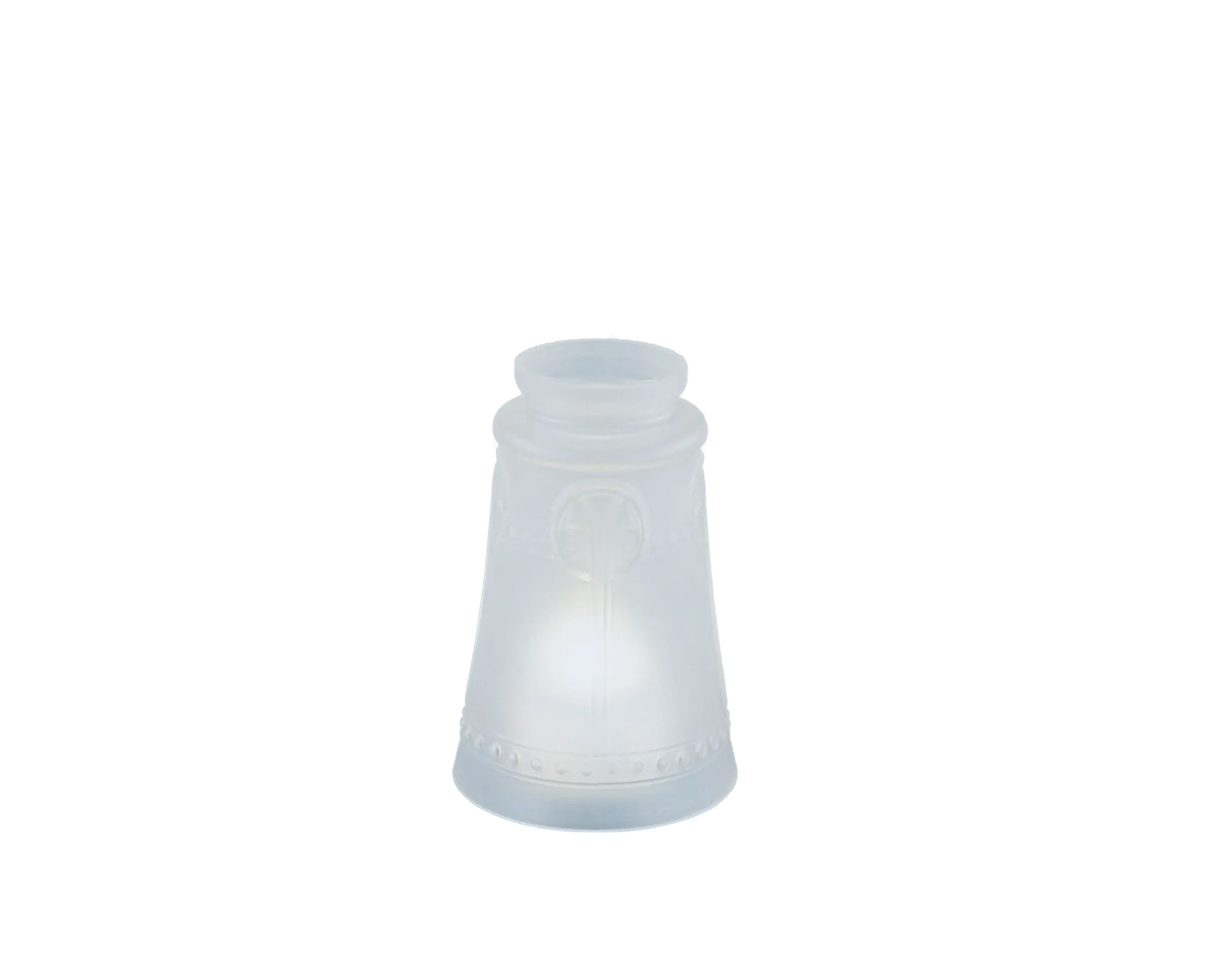 Berliner Messinglampen Glasschirm Nr. 32 Kegelform, Kristallglas matt