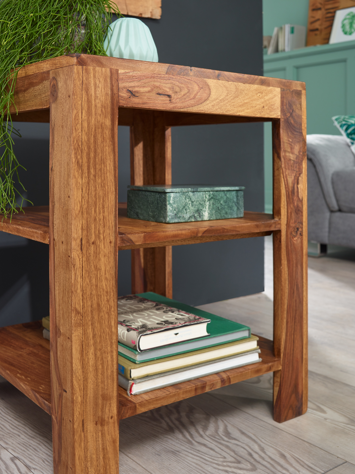 Standregal Aalvik Massivholz Dunkelbraun Höhe 60 cm