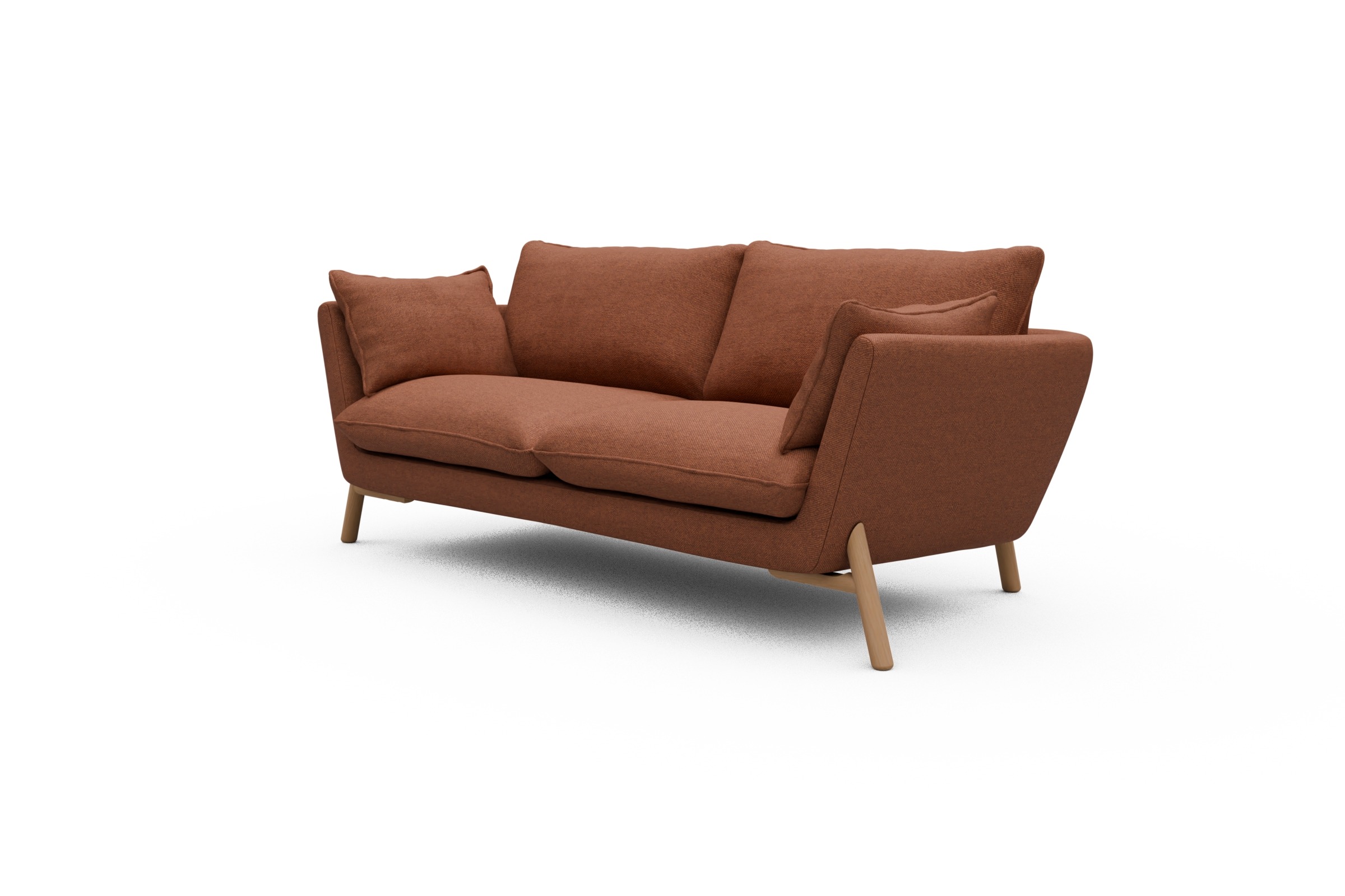 Sofa Emil 2-Sitzer Beinfarbe Eiche Natur Weda-Rust