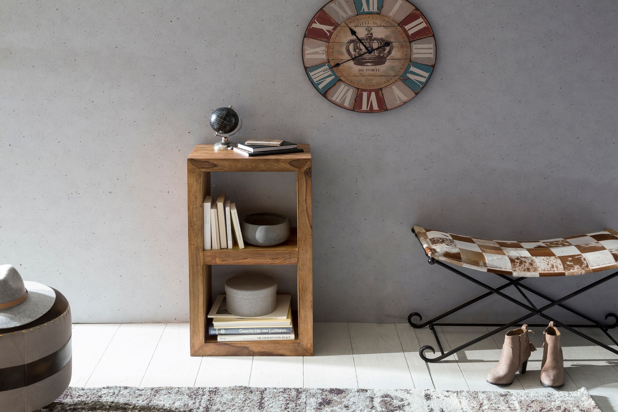 Standregal Andalsnes Massivholz Dunkelbraun 50 × 35 × 88 cm