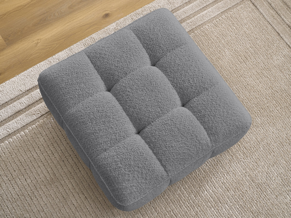 Bobochic Anis Pouf Bouclé-Stoff Dunkelgrau