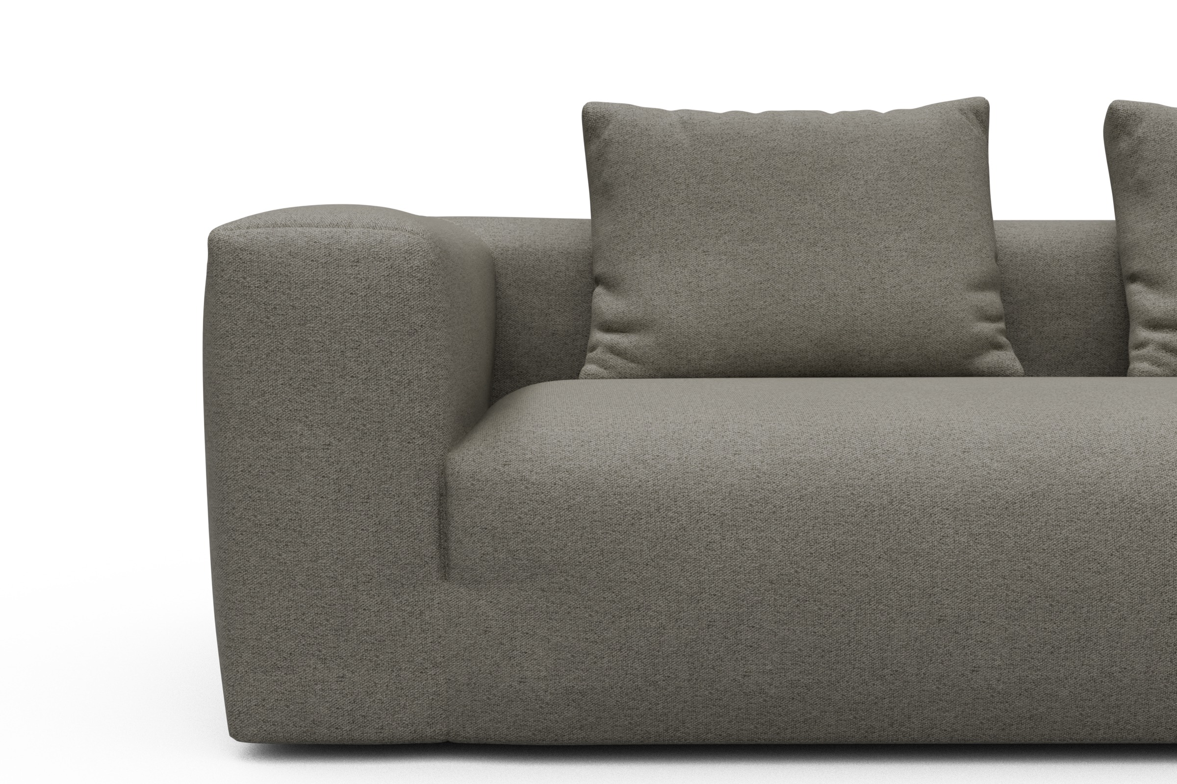 Ecksofa Fred Chaiselongue rechts mit 2,5-Sitzer Denari-Warm-Grey