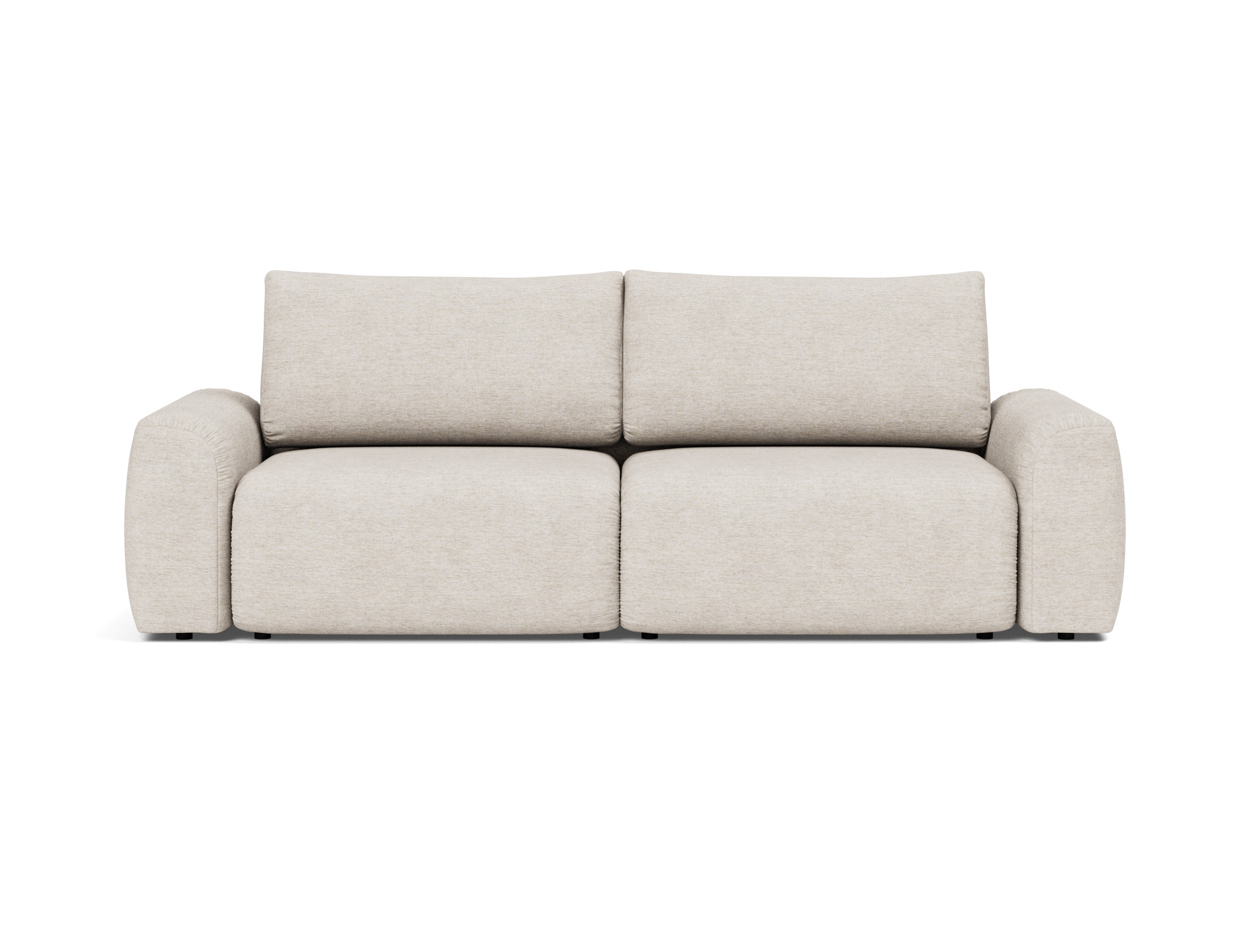 Schlafsofa Norum mit Chunky-Armlehnen Chenille Yuveno 470-Natural