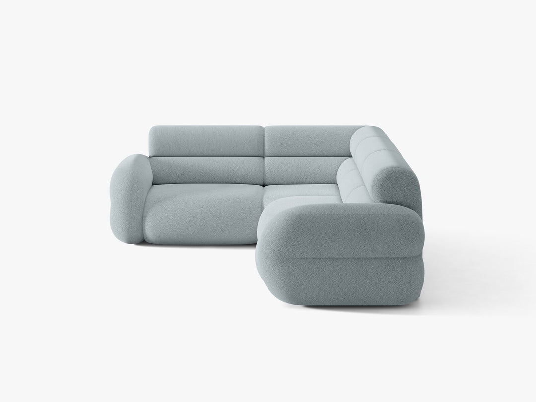 Micadoni Neo Ecksofa 5-Sitzer Rechts Boucle Baloo Hellblau
