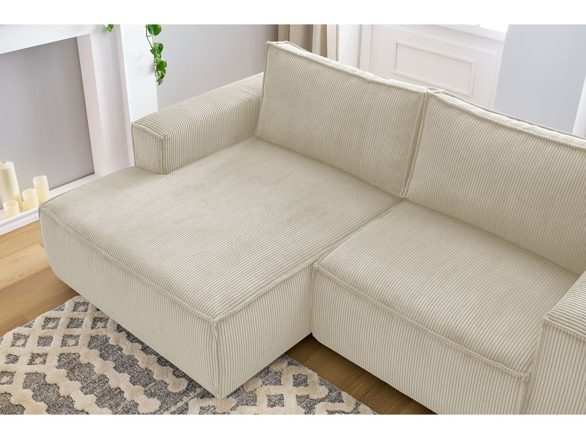 Bobochic Nihad Ecksofa Cordsamt Beige Ecke links