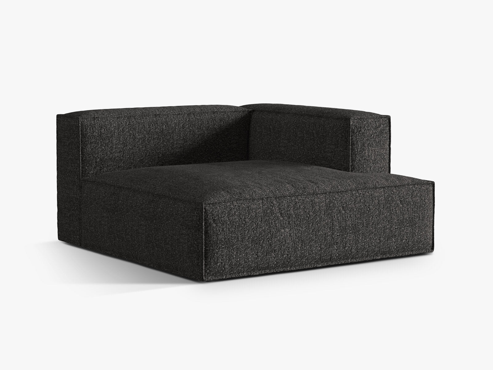 Micadoni Recamiere Nuria Groß 1-Sitzer Rechts Boucle Anthrazit