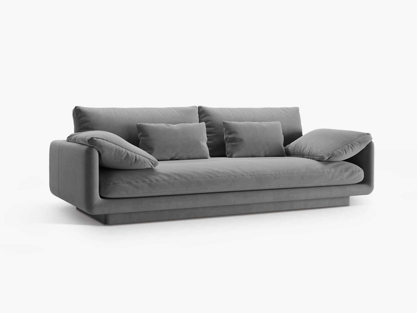 Micadoni Sofa Torino 3-Sitzer Samt Hellgrau