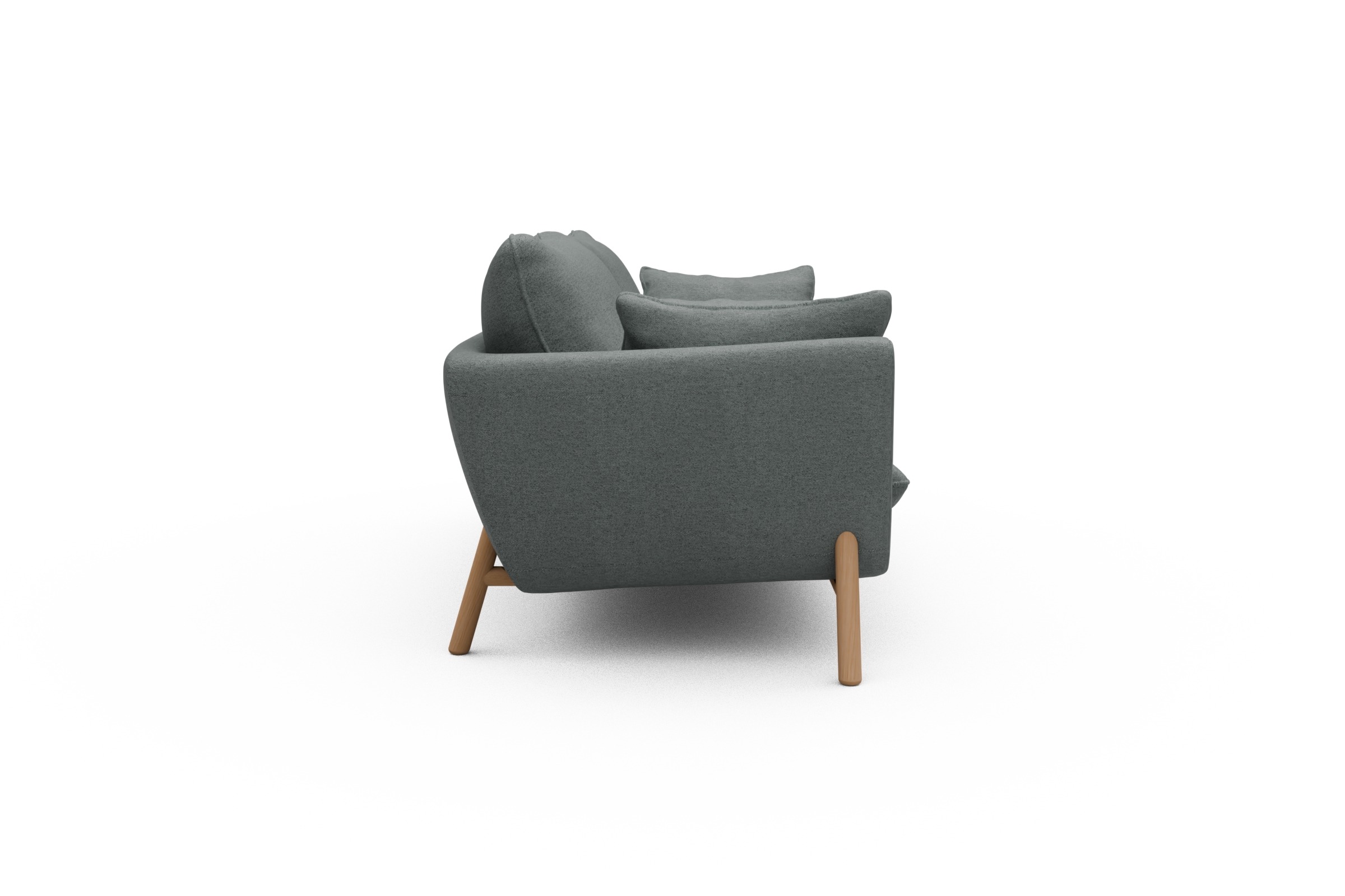 Sofa Emil 3-Sitzer Beinfarbe Eiche Natur Denari-Soft-Grey