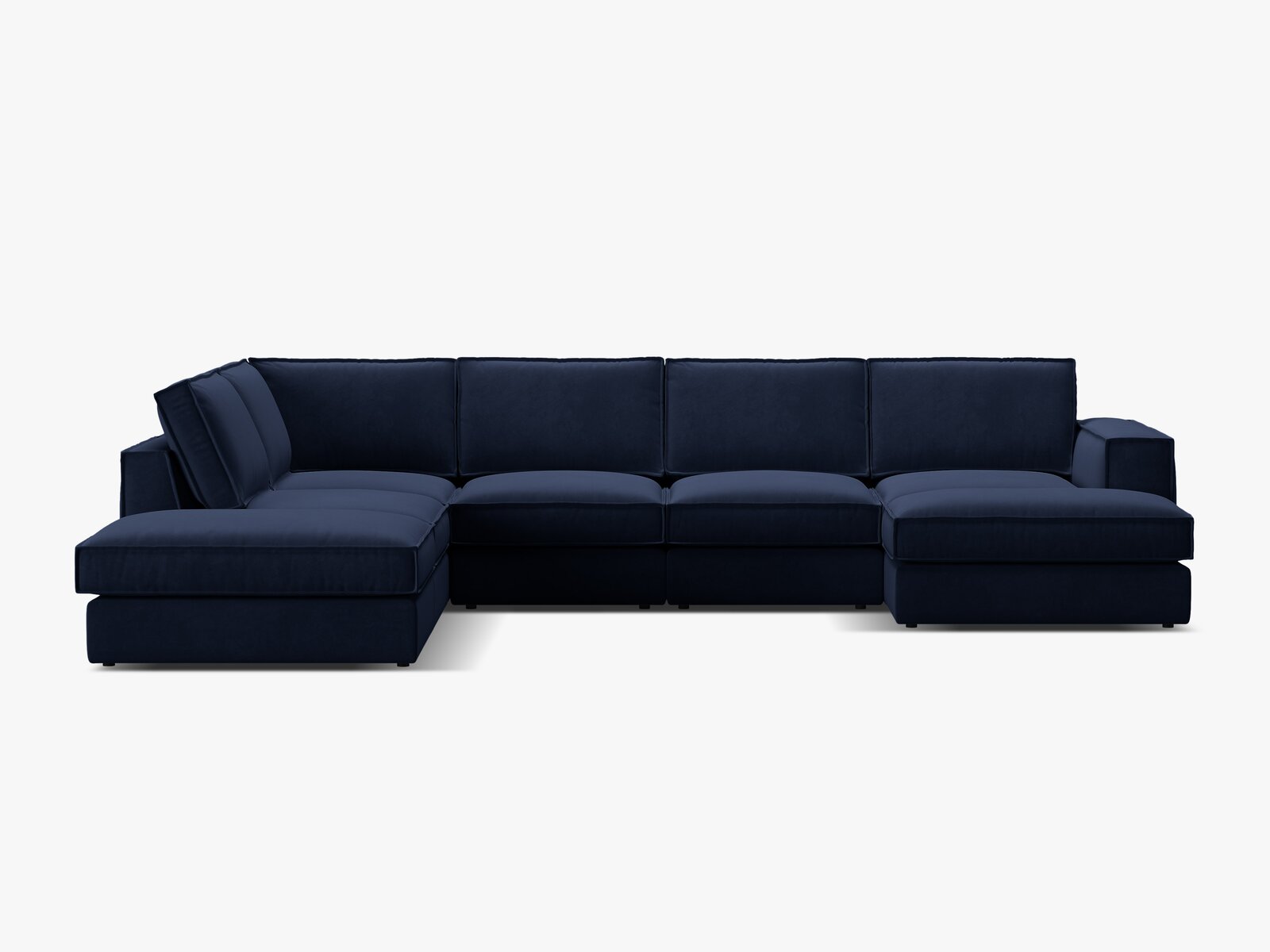 Micadoni modulares Panorama Ecksofa Pola 5-Sitzer Links Samt Salvador Königsblau