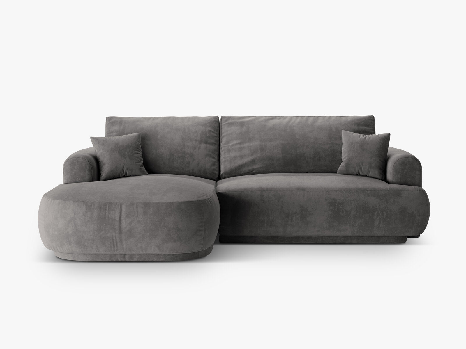 Micadoni Ella Ecksofa 5-Sitzer mit Schlaffunktion Links Samt Vogue Grau